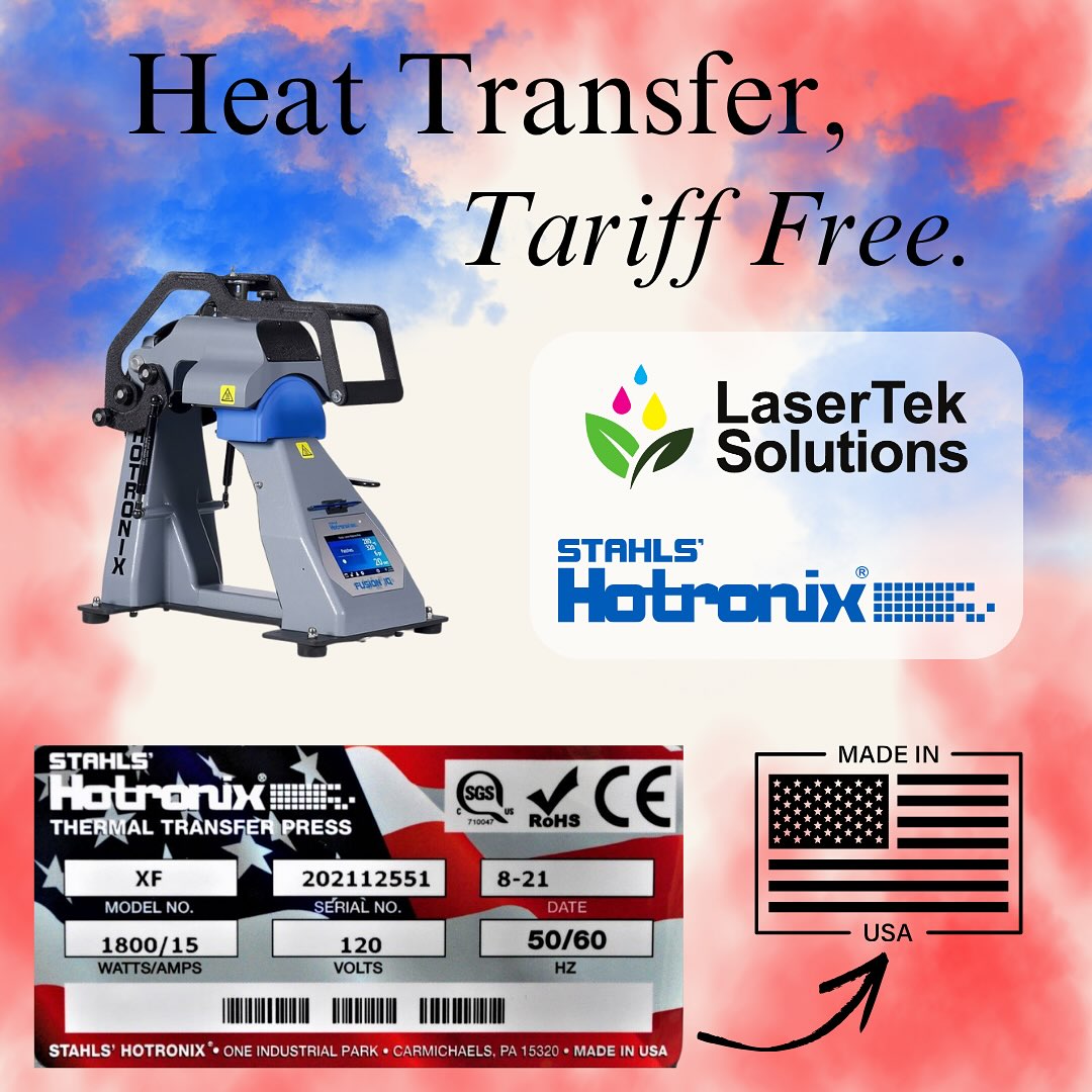 There’s no need for tariff stress because @stahls_hotronix heat presses are proudly made in the USA 🇺🇸
🔴🔹Check out our Hotronix selection: https://www.laserteksolutions.com/category/heat-press
#LaserTekSolutions #HotronixHeatPresses #MadeInUSA