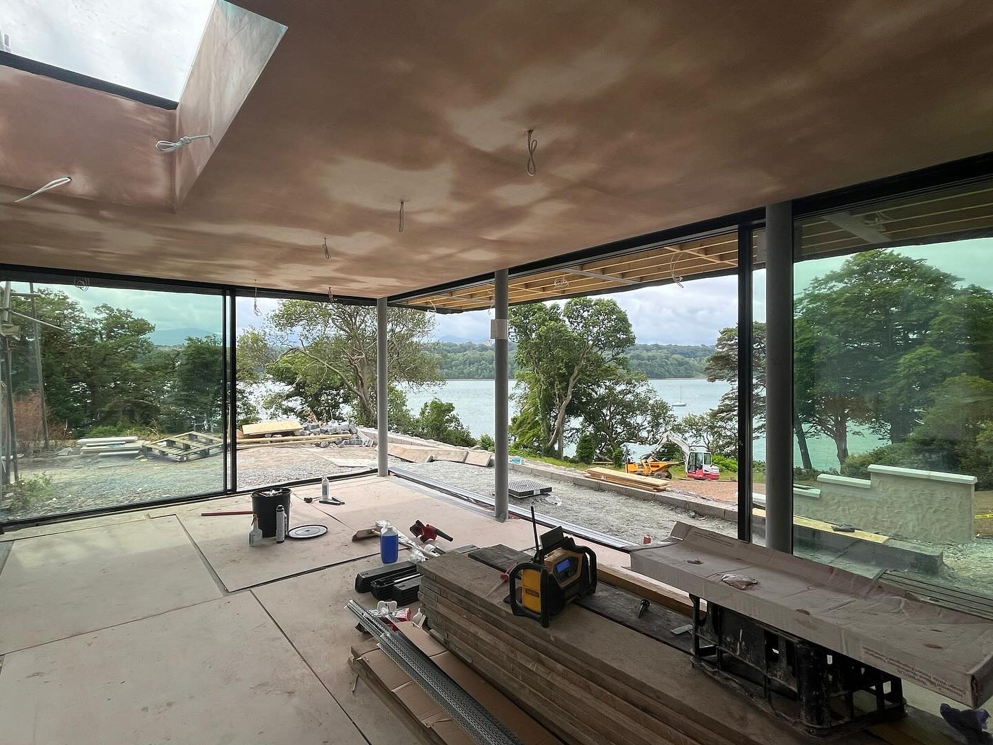 Amazing work over the weekend by the guys at @preciseglazingltd installing our huge View doors on this stunning project. View doors can achieve sizes other doors cannot dream of, but always with the same frameless design and 20mm mullions. Just as well when you have a view like that!