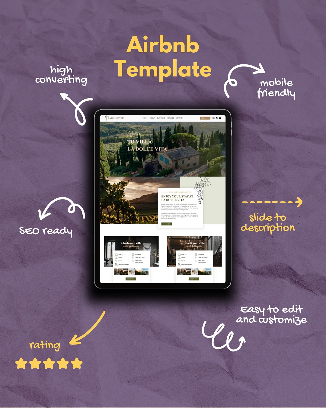 Hosting on Airbnb?
You’ve got the stunning space — now get the high-converting website to match.
This Wix template is:
✅ Built to impress & build trust
📱 Mobile-friendly for guests on the go
⚡ Easy to edit – no designer or tech skills needed
📈 SEO-ready to help you rank and get found
💸 Designed to help you book direct and keep more money
Launch in a day. Look professional. Book more guests.
👇🏽
Preview your template now. Start booking smarter.
Link in BIO 🙌
#airbnbhost #airbnbtips #airbnbbusiness #airbnbdesign #vacationrental #vacationrentalbusiness
#airbnbwebsite #wixwebsite #wixwebsitetemplate #wixtemplate #smallbizowner #diywebsite
#shorttermrental #propertymanagement #airbnbmarketing #airbnblife #rentalproperty #hostingtips
#wixforbusiness #wixdesigner #diybiz #launchyourwebsite #websiteforairbnb #websitetemplate
#bookingwebsite #directbookings #airbnbsetup #travelhost #rentalincome #rentalwebsite