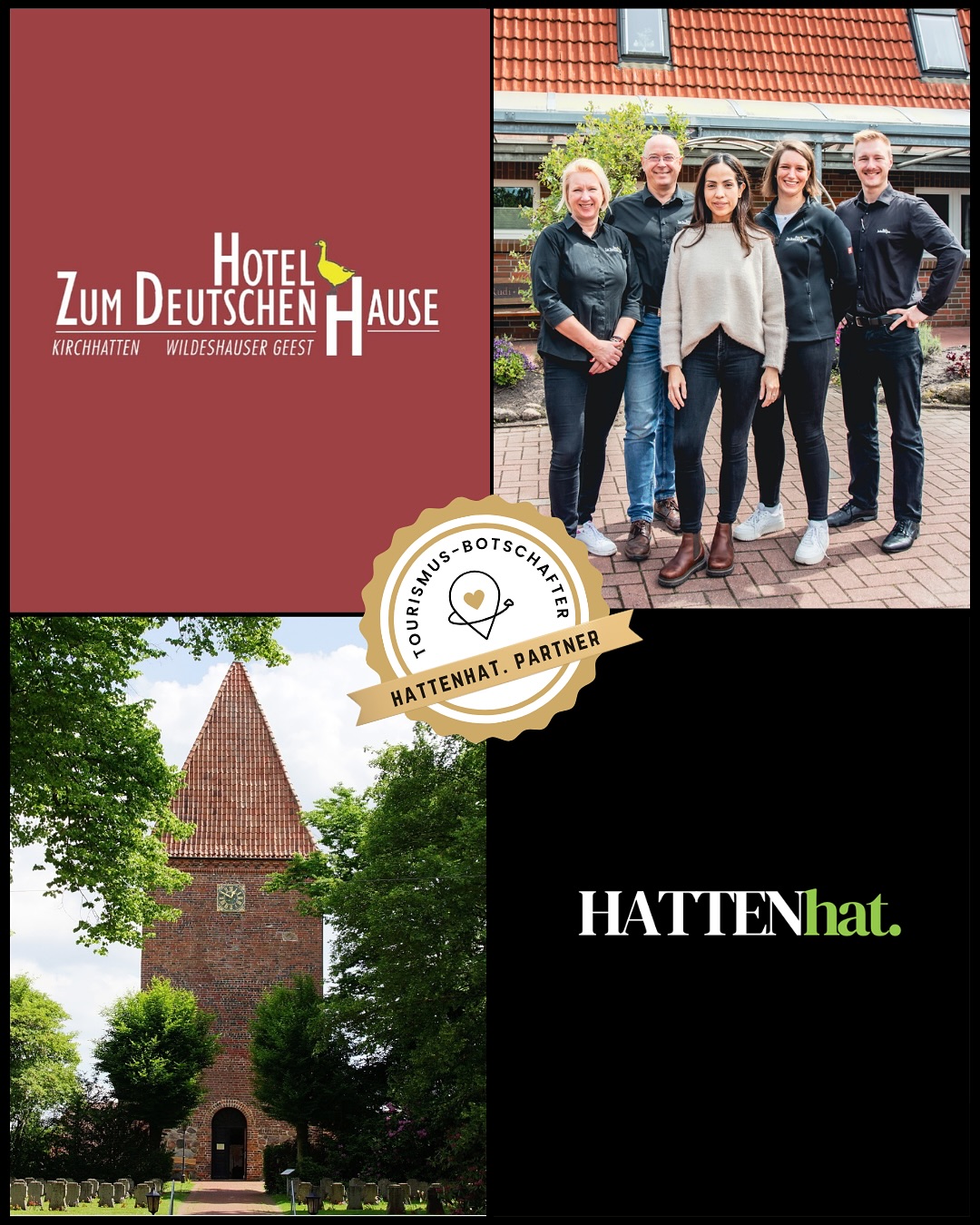 🛎️ HATTENhat.
Erster Tourismus-BOTSCHAFTER in Kirchhatten !🥳
Mit großer Freude begrüßen wir das Hotel & Restaurant „Zum Deutschen Hause“ @zum_deutschen_hause als ersten offiziellen Tourismus-BOTSCHAFTER von HATTENhat.
Die Familie Schnitker steht seit 5 Generationen für Gastfreundschaft, Qualität und Engagement in unserer Gemeinde. Ihr klares Bekenntnis zur Region und zur Kultur vor Ort macht sie zum idealen Partner Hatten als attraktives Touristenziel zu fördern.
🤩 Entdecke, was des Hotel über unsere Partnerschaft denkt und welche attraktiven Marketing-Aktionen es zum Vorteil und Wohlbefinden der Gaste implementiert hat.
📸 Weitere Bilder & Informationen: nach links swipen! 😎
👉 Mehr über unsere Partnerschaft auf https://www.hattenhat.de/aktuelles
-—
📸 Bilder: @andres_vanegas_angel – Oso Media
#hattenhat #Tourismusbotschafter #zumdeutschenhause #gemeinschafterleben #hattenerleben #visithatten #nachhaltigertourismus #regionentdecken