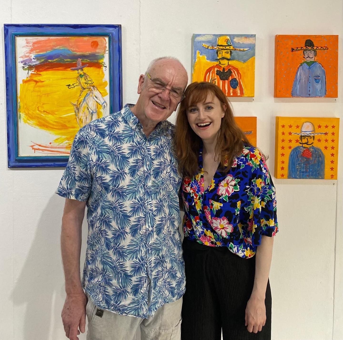 We’ve been welcoming visitors all weekend! Here I am with my daughter Xanthia. We’re open until 5pm today and our final day is tomorrow (open 10am - 5pm). Ewan and I will be here all the time and you can find us at the Bath Artists’ Studios.
Get your skates on and don’t forget your sombrero - a joint exhibition with Ewan Robertson at the Roper Gallery, Bath Arts Studios,The Old Malthouse,Comfortable place,BA1 3AJ