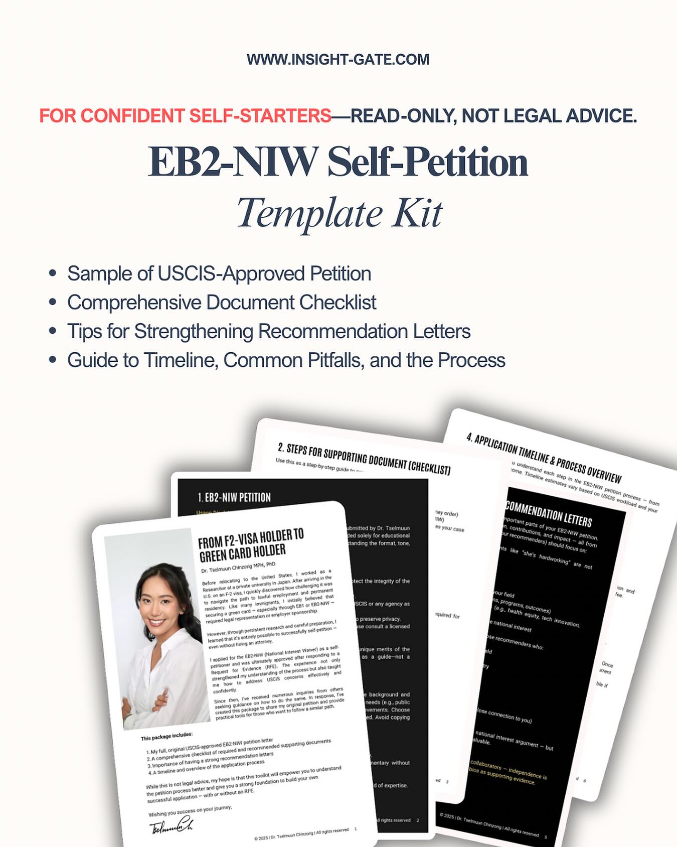 Thinking of filing your EB2-NIW self-petition but don’t know where to start?
The EB2-NIW Self-Petition Template Kit is designed for confident self-starters, offering a complete walkthrough without the fluff.
✅ USCIS-approved petition sample
✅ Full checklist of supporting documents
✅ Insider tips for strong recommendation letters
✅ Step-by-step guide, timeline, & pitfalls to avoid
Perfect if you’re serious about filing your own I-140 NIW and want a real, proven reference—not just generic tips.
🔗 Learn more at www.insight-gate.com
Note: Read-only kit. Not legal advice.
#EB2NIW #greencard #selfpetitiongreencard #selfpetitionvisa #niw #eb2