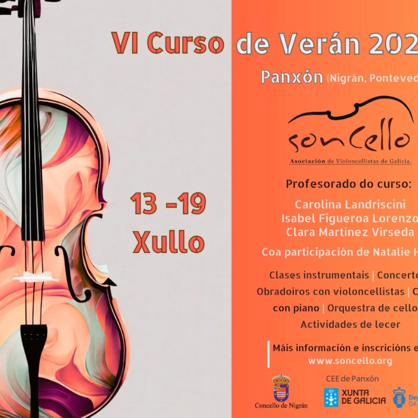 Aún estáis a tiempo para apuntaros al curso de verano Soncello en Panxón. Animaos! Lo pasaremos genial en un entorno privilegiado.