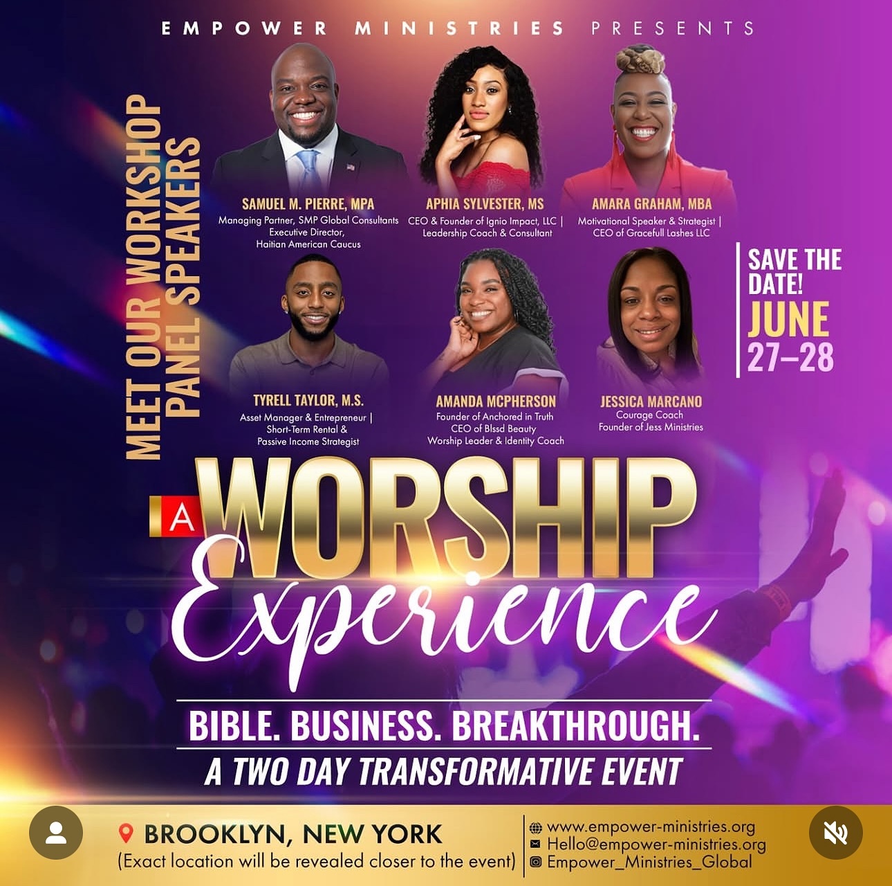📲Answering the Call. Brooklyn, Let’s Go 🗽
Are you ready for worship and word like no other⁉️ I’m beyond honored to join forces with @empower_ministries_global and CEO & Founder @attorneyakosua for two life-changing days of Bible, Business & Breakthrough—where faith meets strategy and worship activates purpose.
As a Feminine Boss, Motivational Speaker, and Purpose Strategist, I don’t take it lightly when God opens doors like this—to pour into leaders who are hungry for transformation: spiritually, emotionally, mentally, physically, and financially.
This isn’t just another event. It’s a divine encounter with prophetic insight, practical tools, and bold inspiration to help you unlock your next level.
📍 Beulah Church of the Nazarene
📅 June 27–28
🎟️ Don’t have a ticket yet? It’s not too late—grab yours today!
👉🏾 http://www.biblebusinessbreakthrough.com
📣 Looking to collaborate, volunteer, or book a 1:1 strategy session? Let’s connect at AmaraLGraham.com
✨ Save the date. Tell a friend. Heaven is about to meet your hustle.
#BibleBusinessBreakthrough #EmpowerMinistriesGlobal #StrongerTogether #DivineAlignment #WeRiseByLiftingEachOther #MotivationalSpeaker #WalkingInMyPurpose #FaithAndStrategy #WomenOnAssignment