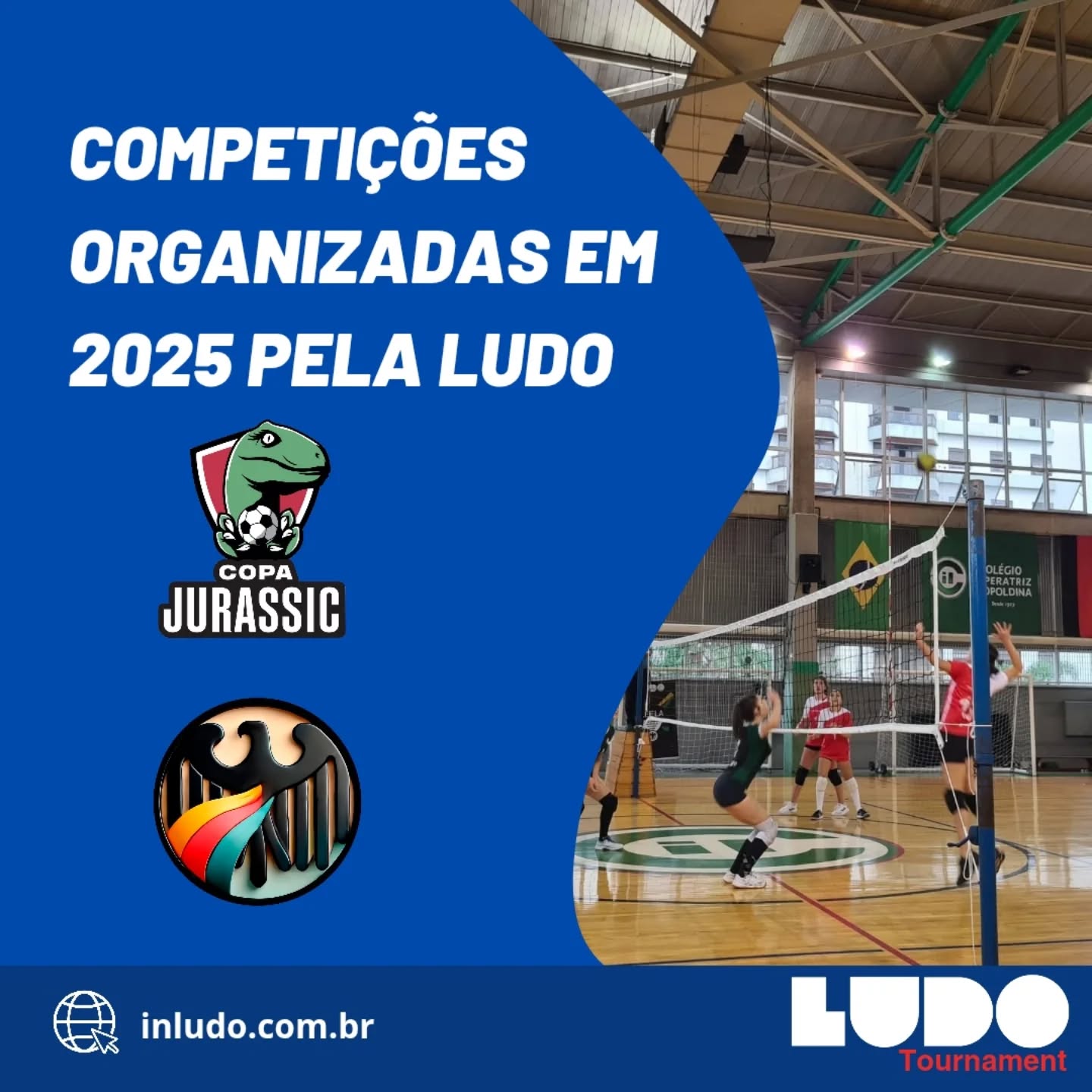 A LEELA (Liga Esportiva das Escolas de Língua Alemã) e a Jurassic são os campeonatos organizados pela Ludo em 2025.
📷 Acompanhe as nossas redes para conferir tudo o que está rolando.
E venha torcer com a gente.
#ludo #escola #esporte #ligaescolar #esporteescolar #esportefeminino #futsalfeminino