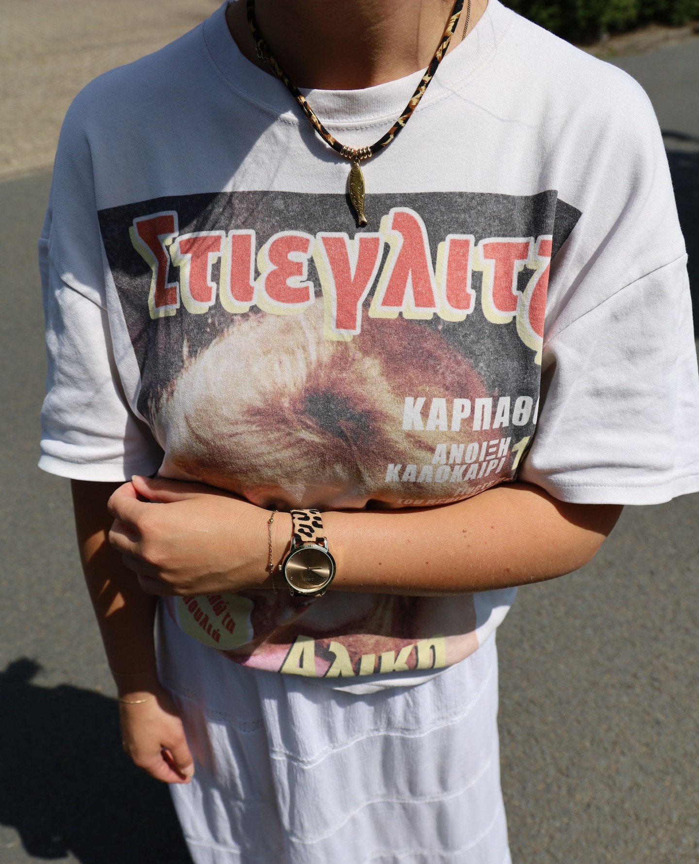 Vintage tee + golden heat — Make every summer moment bold.⚡️��