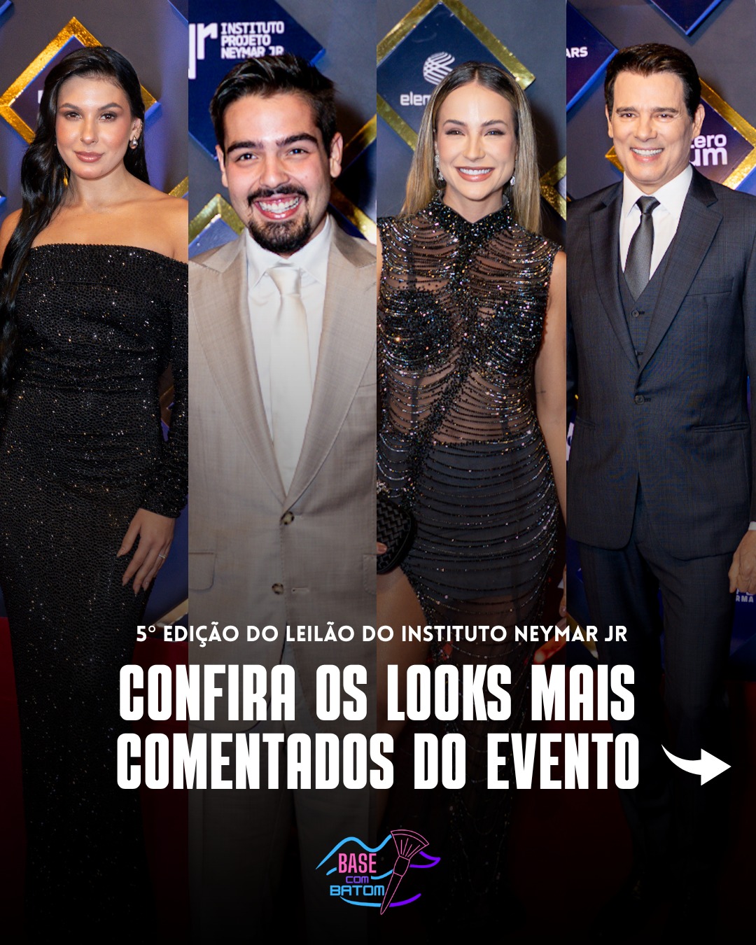 Na última terça (10) aconteceu o famoso leilão do Instituto Neymar JR. O mega evento, que está na sua 5° edição, reuniu diversas celebridades, como: Ana Castela, Celso Portiolli, Ana Maria Braga, Gabi Martins e várias outras estrelas.
Veja os looks que foram mais comentados na noite que foi marcada por boas ações e muito glamour.