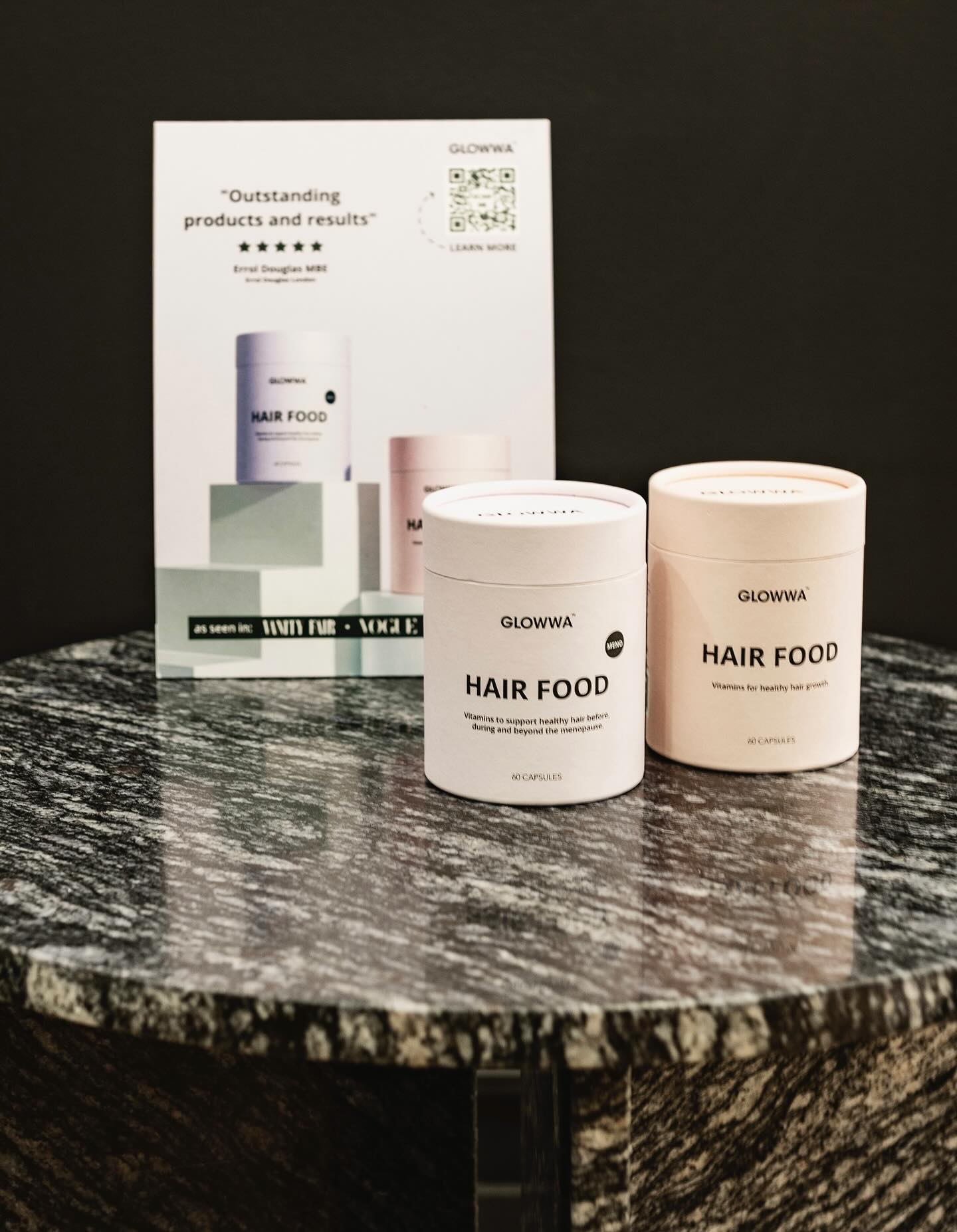 GLOWWA™
For your best hair yet. GLOWWA HAIR FOOD is a multi-award winning supplement range trusted to support real hair growth from the inside out.
What’s inside & why it works:
Biotin & B Vitamins (B5,
B6, B12, Folate, Niacin) A powerful blend that fuels keratin production, supports energy metabolism, and promotes strong,
healthy growth from root to tip.
MSM & L-Lysine Work together to support the structure of hair, boost collagen production, and strengthen
strands from within.
Zinc & Vitamin C Help reduce shedding, protect follicles, and support scalp health with antioxidant and anti- inflammatory benefits.
Rice Protein A plant-based protein that reinforces hair strength and
supports overall repair.
Available now at The Brighton.