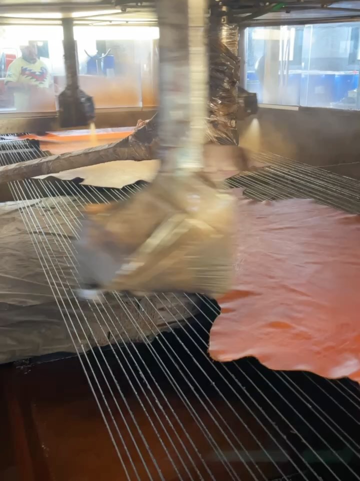 Wrapping up a productive week of leather Tanning! Looking forward to a chill weekend #madeinamerica #leather