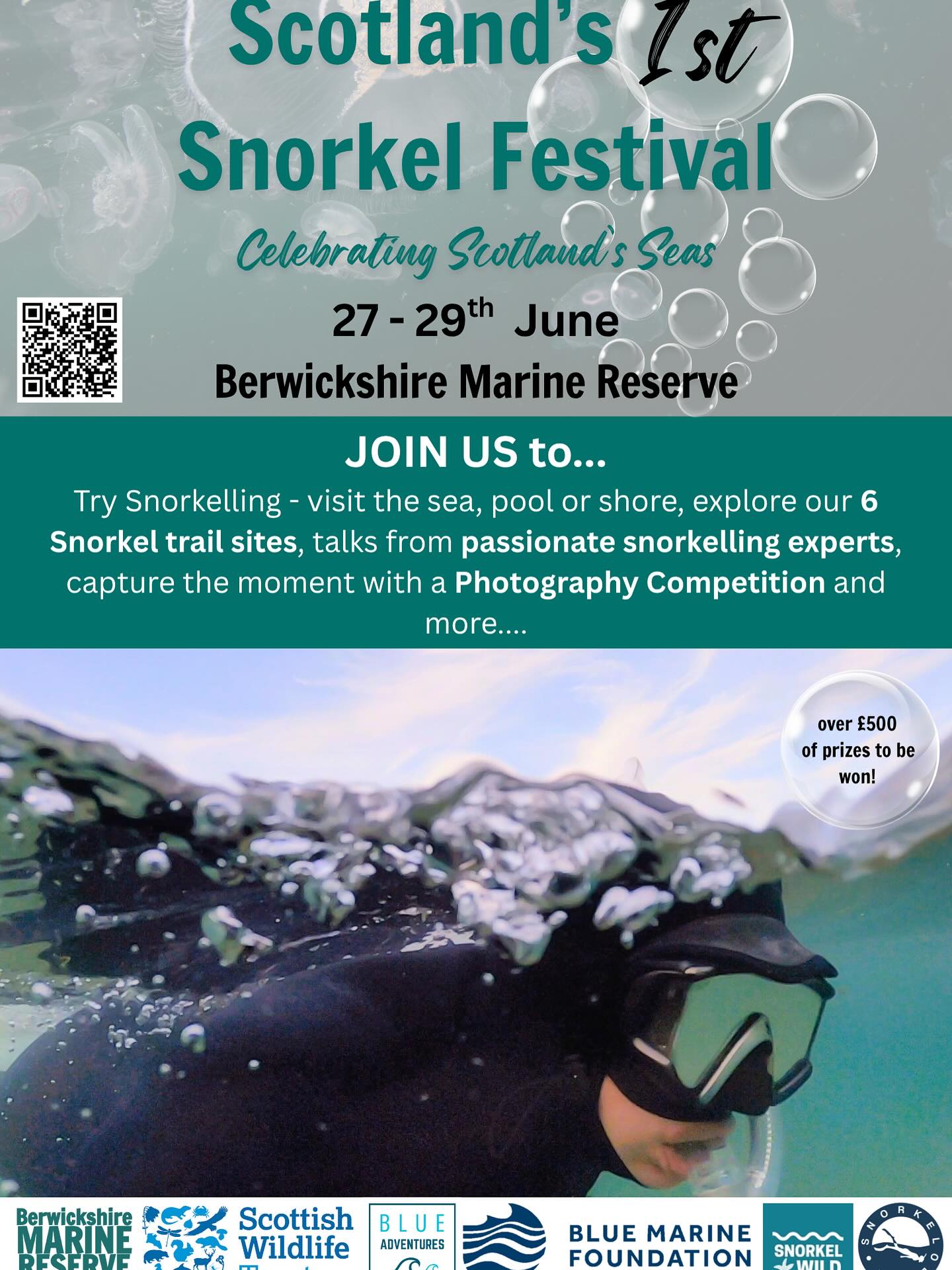 Countdown to the Scottish Snorkel Festival this weekend 🏴 🤿 Go to the Berwickshire Marine Reserve website for all the details.
Self led snorkels, snorkel lessons, relaunch of the Snorkel trails, photography competition and talks, plus information at Eyemouth hippodrome.
I’ll be at Coldingham taking out a local group as part of @scottishwildlifetrust Sea the Connection program and a guided group.
All fully booked, but please pop and say hello 👋🏼 myself and some of the Snorkel club members will be at Coldingham snorkel beach hut all day Saturday and Sunday from 10-4pm come and find out more, pick up a copy of @snorkelology Guide to British snorkelling or take a dip on a self led snorkel at one of the Scottish wildlife trust snorkel sites here in Berwickshire. Follow the colourful fish windsock to find us!
Launch event to find out more on Friday at Blue Adventure, High St Eyemouth on Fri evening @stingray_stabbscharters
