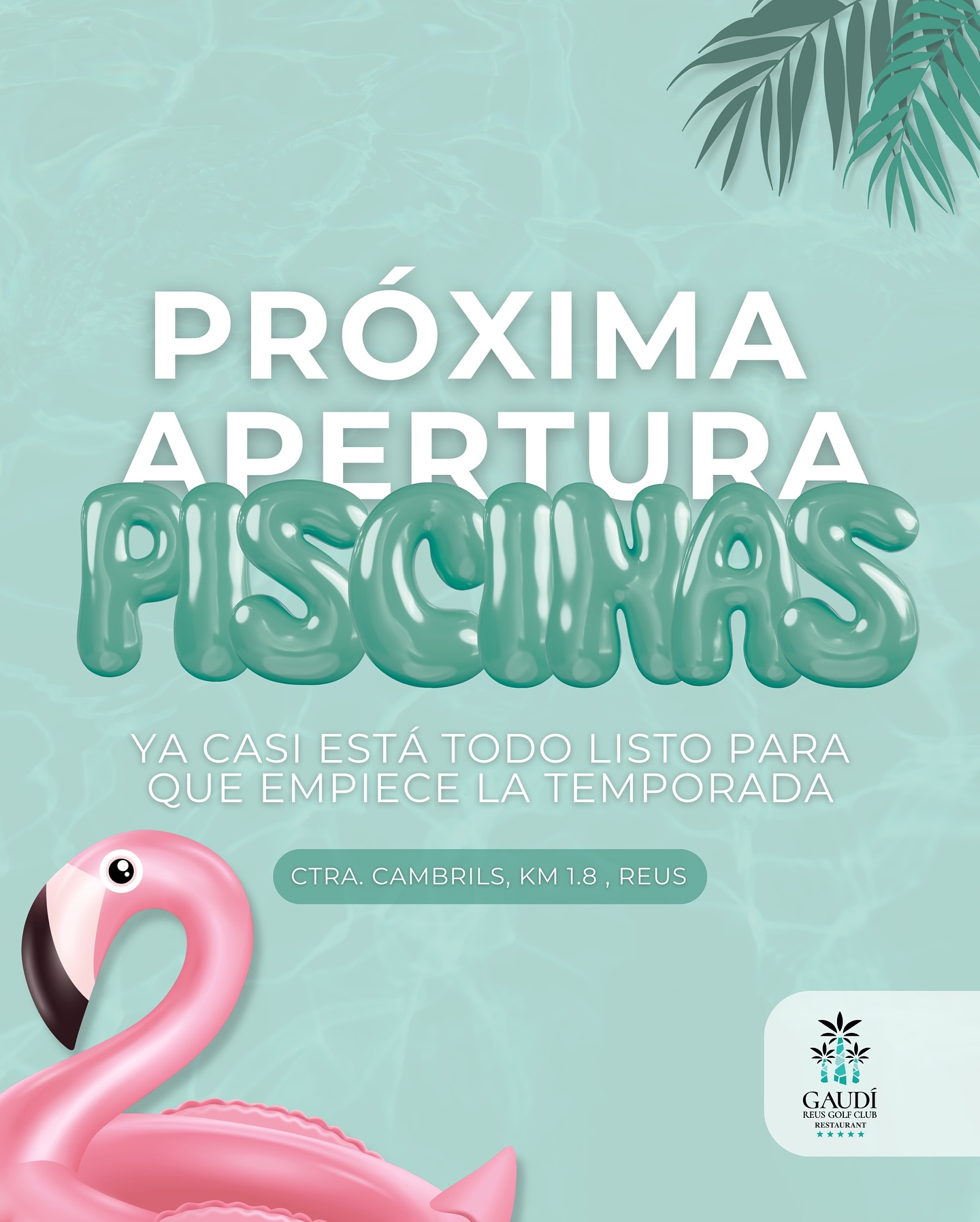 🌊 ¡PRÓXIMA APERTURA! 🏖️
¡Las piscinas están a punto de abrir sus puertas!
Prepárate para disfrutar de un verano refrescante 💦
Durante esta semana iremos compartiendo toda la información sobre horarios, precios, actividades y mucho más.
¡Síguenos y no te pierdas nada!
El verano empieza aquí ☀️🌴