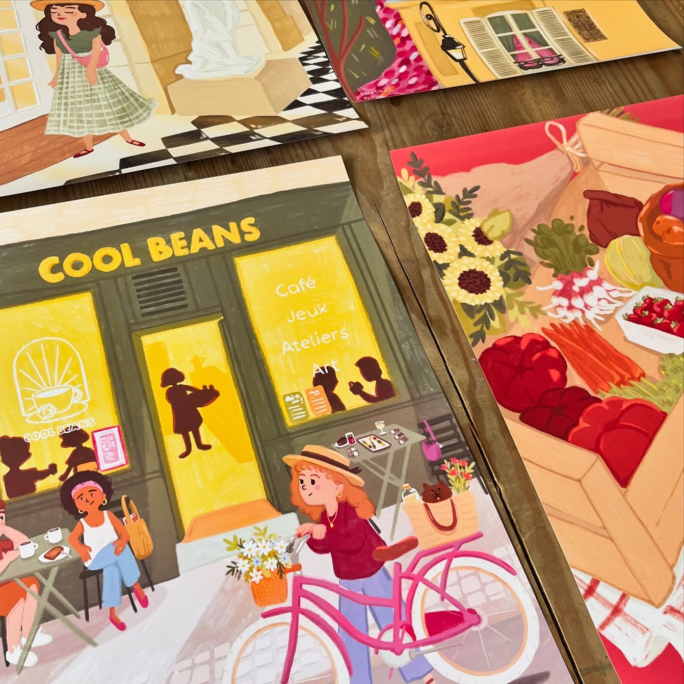 Des illustrations en préparation pour passer un joli mois de juillet chez @coolbeans.versailles 👀😍 #soon #staytuned #versailles #versaillesmaville