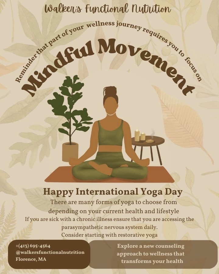Happy International Yoga Day! Yoga is a great way to calm the nervous system. Unmanaged stress leads to blood sugar spikes, cardiovascular issues, digestion, hormonal and sleep disturbances. It can lead to emotional dysregulation and cognitive impairments. Stress management and resiliency is a core skill you learn to prioritize when partnering with a wholistic functional nutrition counselor to heal chronic health conditions.
