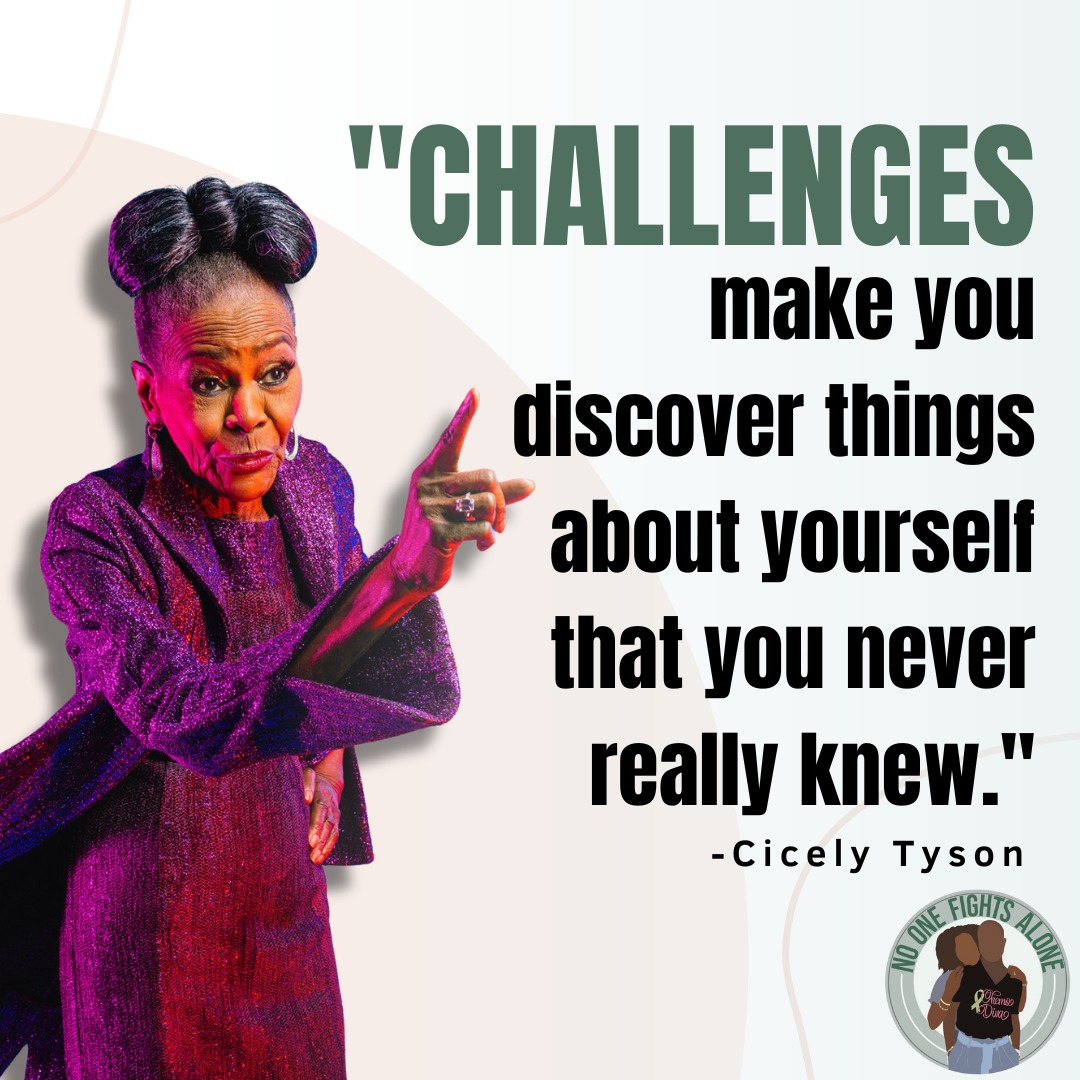 💬 “Challenges make you discover things about yourself that you never really knew.” — Cicely Tyson
Sometimes the hardest moments reveal the strongest parts of us.
The strength. The softness. The fight. The faith. 💚
If you’re walking through a challenge right now, know this:
You are growing, evolving, and becoming — even when it doesn’t feel like it.
#ChemoDivas #InspirationalQuote #CicelyTysonWisdom #WomenWithCancer #StrengthInStruggle #GrowthThroughHardship #FaithOverFear #Resilience #HealingJourney #SupportAndSurvive #YouAreBecoming
