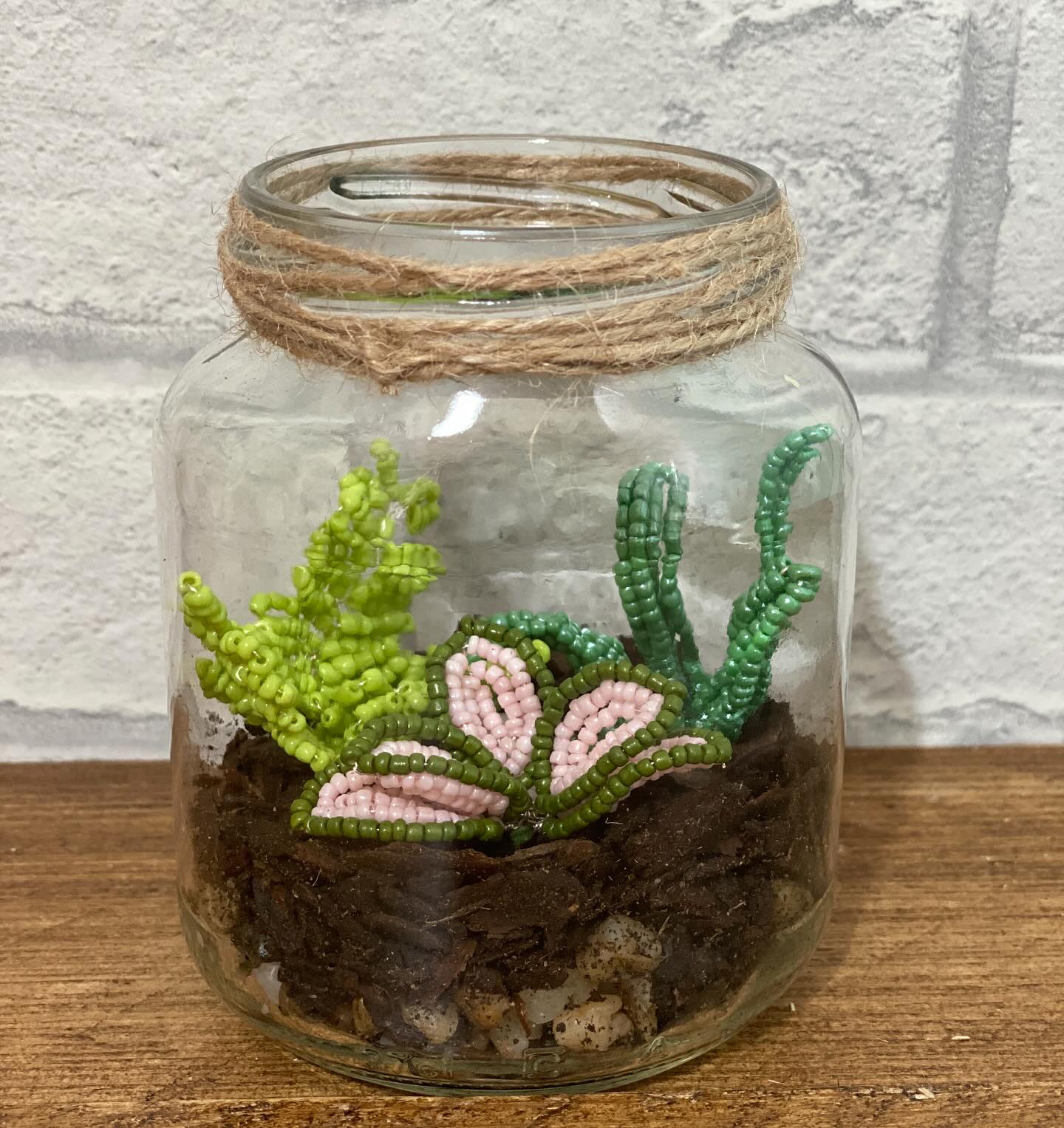 Just finished designing this super cute terrarium. The kit will be released next week, just in time for @eventsbyshopsmall J36 Summer Market!
Featuring pink and green fittonia plant, Boston fern and a tillandsia (air plant). The kit will contain the glass terrarium, pebbles, soil bark, glass beads, wire, decorative string and full instructions.
Will make perfect gifts for crafty folk and hard-to-buy-for folk.
#terrarium #terrariumsofinstagram #beadedplants #new #diyterrarium #craftkit #newdesign #thebeadedgarden