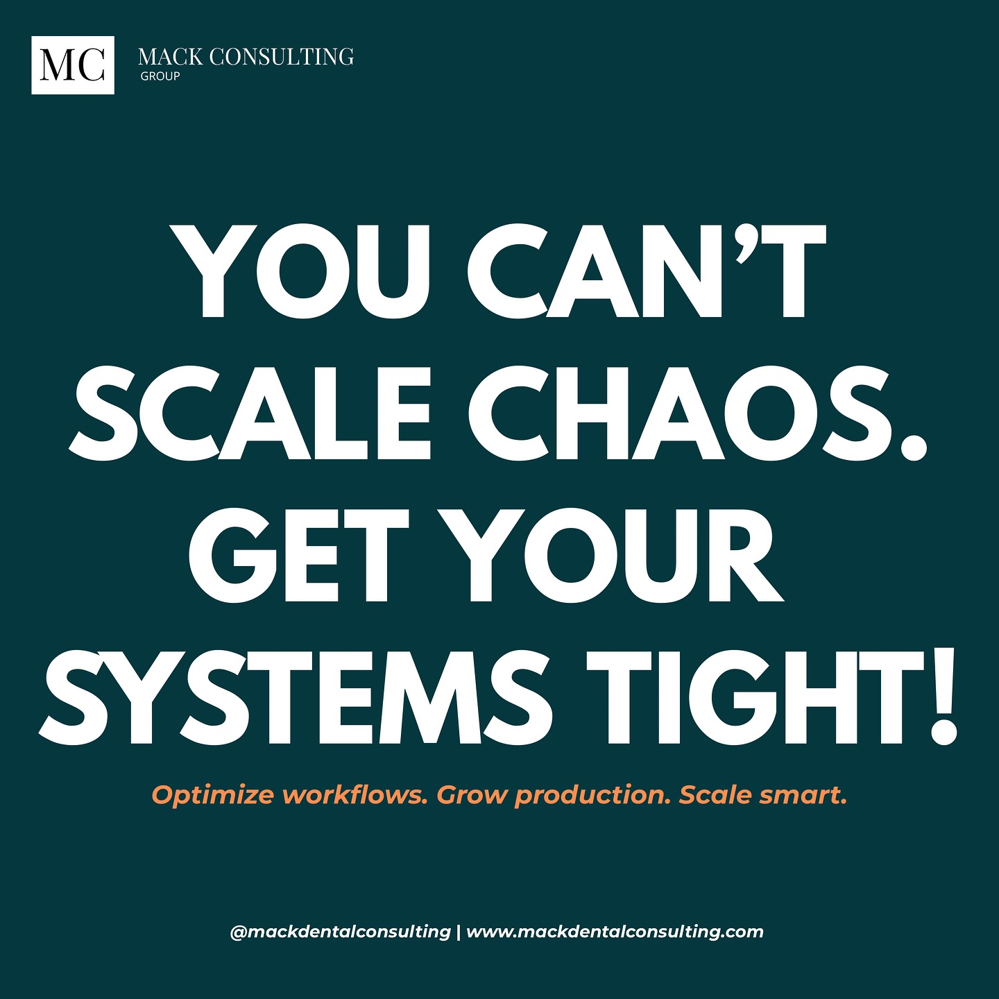 Friendly Friday reminder:
You can’t scale chaos.
Get your systems tight, get your team aligned, and watch your practice run smoother and scale smarter.
✅ Weekly team meetings
✅ Clear workflows
✅ Real training
✅ Consistent follow-through
Let this be the last week you run on autopilot.
Next week, we move with intention.
📩 DM us “SYSTEMS” to get started.
#mackconsultinggroup #dentalconsulting #dentalbossmoves #practicesystems #dentalpracticegrowth #operationalefficiency #dentistlife #fridayfocus