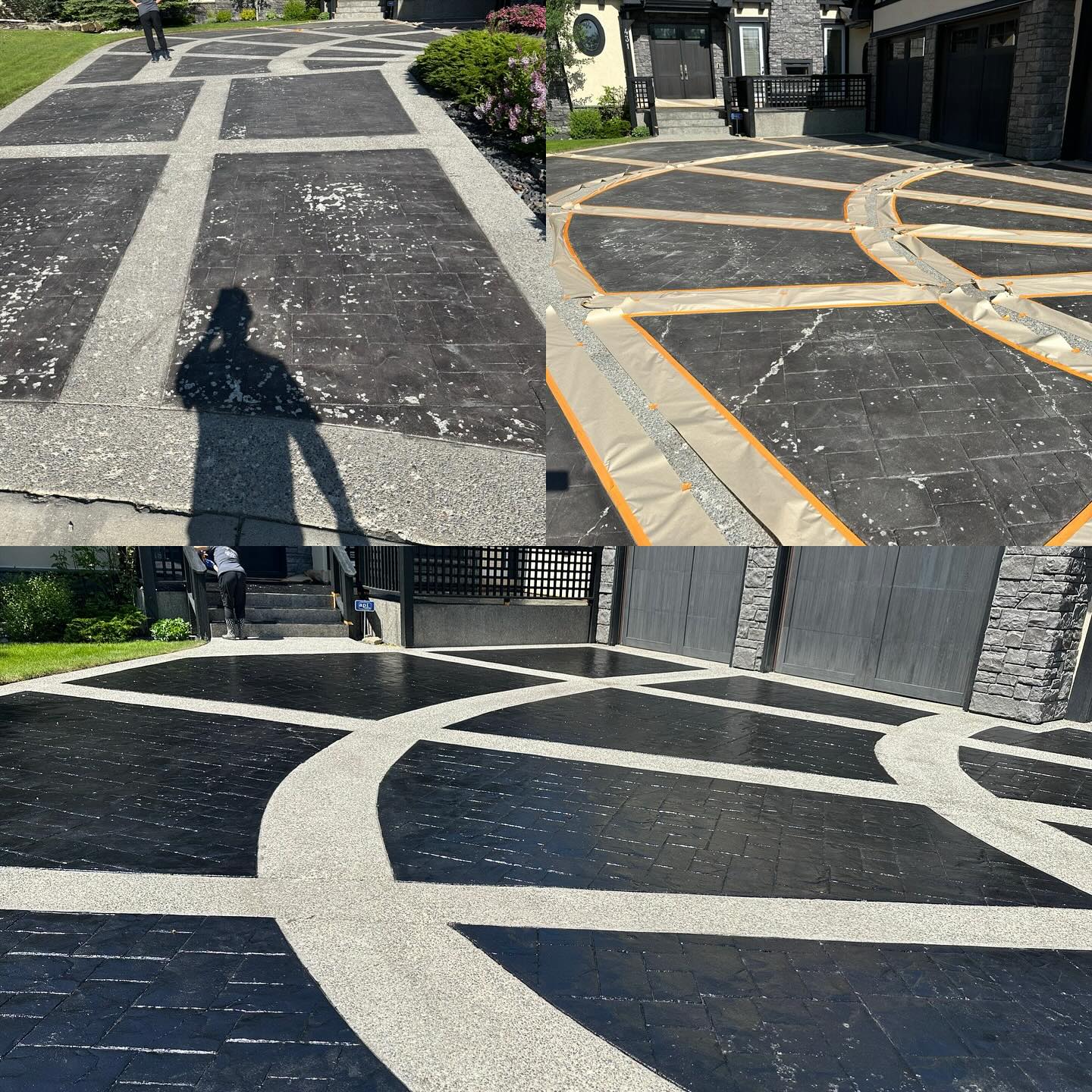 What! Masterpiece completed! Rejuvenating this stamped and exposed driveway was a lot of work, but the client loved it! Contact @calgarydrivewaysealing for high quality and customer focused care. #yyc #yycconcrete #yyclocal #yycliving #yycsmallbusiness