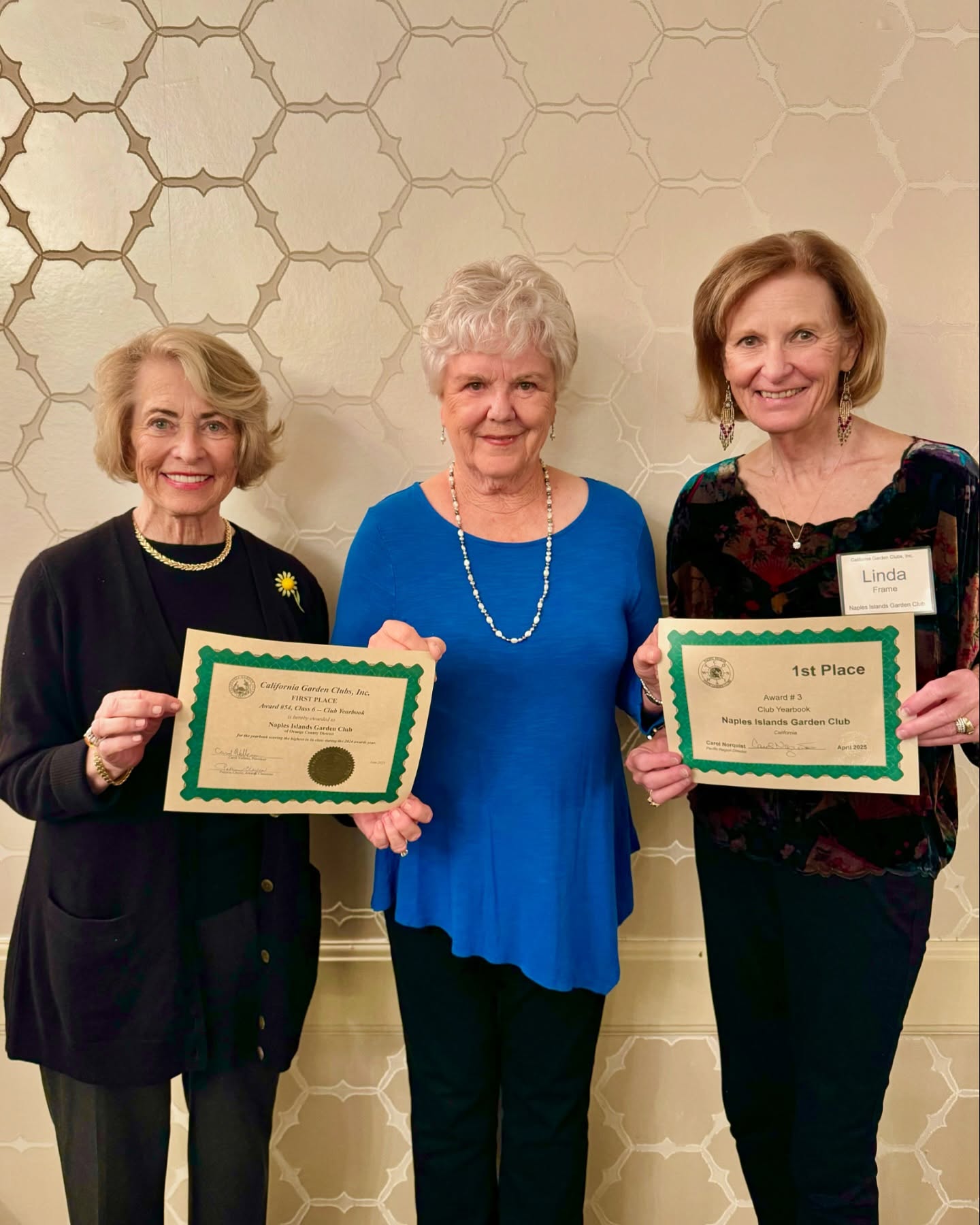 Big news from the 93rd Annual California Garden Clubs Convention 🌸
NIGC brought home First Place for Best Roster at both the State and Pacific Region levels 🏆 A huge congrats to our roster committee and all the hardworking ladies behind the scenes! Awards will be officially presented to them at our June Luncheon, and we cannot wait.
Swipe to catch Lynne Clarke, Kristen Fisher, Sandy Davidson, and Linda Frame enjoying all the fun, floral workshops, and celebrations along the way 💐🌿