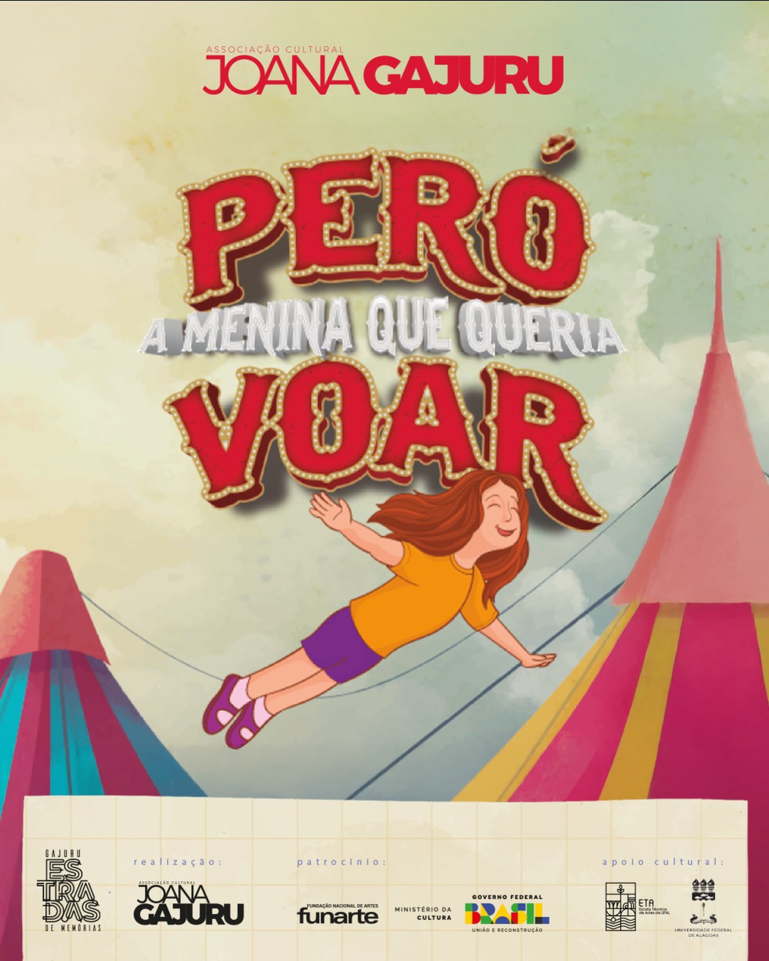 A Escola Estadual Santos Dumont, em Rio Largo, nos recebeu de braços abertos e com muito carinho. 💛✨
Ver o sorriso no rosto e a energia pulsante do público reforça que a arte é um instrumento poderoso de transformação e afeto.
Agradecemos imensamente a toda equipe da escola e a cada um que voou com a gente nesse espetáculo cheio de música, cores e sonhos!
Este momento só se tornou realidade graças à parceria com o Ministério da Cultura, através da Funarte, e ao indispensável apoio da emenda parlamentar da deputada federal Tereza Nelma, sob o Termo de fomento nº 936636/2022.
#PeróAMeninaQueQueriaVoar #JoanaGajuru #ArteQueTransforma #TeatroDeRua #Circo #RioLargo #Funarte #MinistérioDaCultura