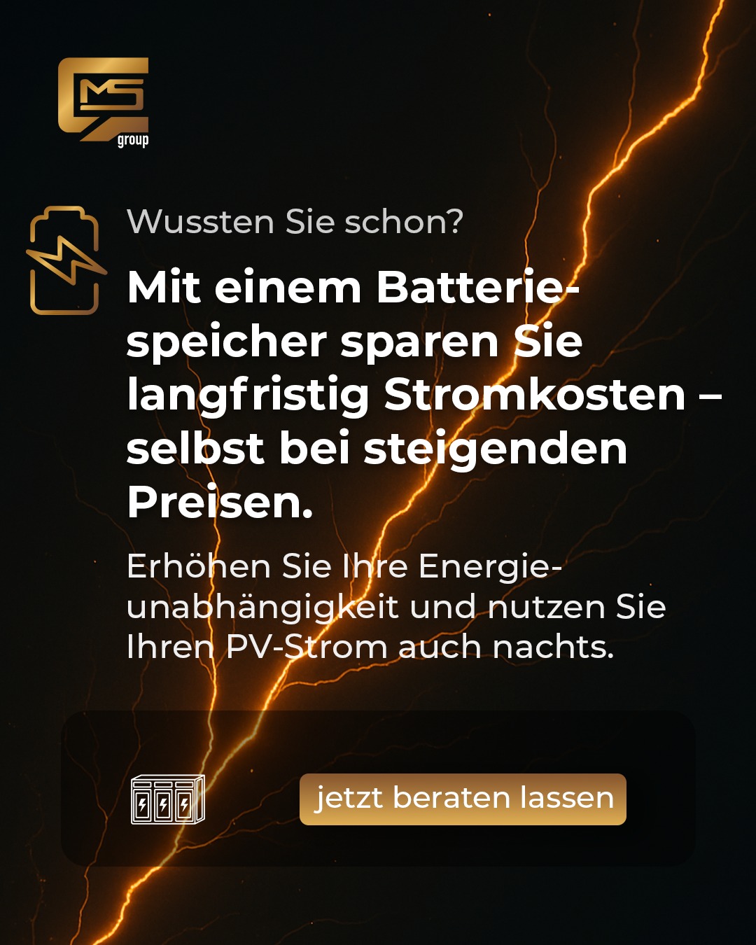 🔋 Wussten Sie schon?
Mit einem Batteriespeicher nutzen Sie Ihren selbst erzeugten Solarstrom auch nachts – und senken dadurch Ihre Stromkosten nachhaltig.
✅ Mehr Unabhängigkeit
✅ Weniger Netzbezug
✅ Ideal bei steigenden Energiepreisen
Wer jetzt investiert, profitiert langfristig!
👉 Jetzt beraten lassen und auf Zukunft setzen.
#batteriespeicher #energiewende #solarstrom #photovoltaik #stromkosten #energieunabhängigkeit #nachhaltigleben #elektrotechnik #energiezukunft #msgroup #erneuerbareenergien