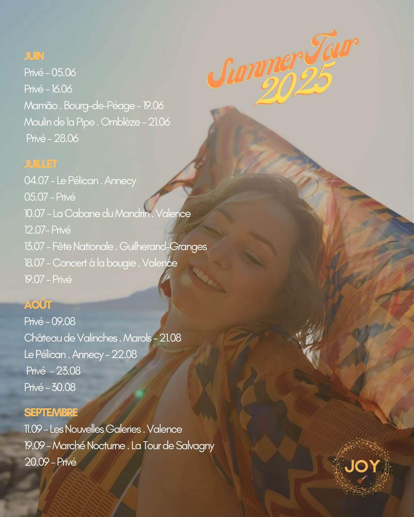 « CHOUCHOUS ! BEIGNETS !! GLACES !!! » ☀️ 🍦 🌊
Elles sont enfin là ! Elles sont toutes belles, elles sentent l’embrun marin et le sable chaud: les dates de la tournée d’été.
~
On en rajoutera quelques unes au fil des semaines mais vous pouvez d’ores et déjà noter celles qui vous intéressent dans vos agendas et y inviter vos proches 🤩
N’oubliez pas de partager tout autour de vous !!!
✨Plus on est de fous, plus on chante, plus on danse ! 💃🕺
•
#joy #concert #summetour #été #chanteuse #ukulele #mariage #event #evenement #singer #ukulelesinger #musique