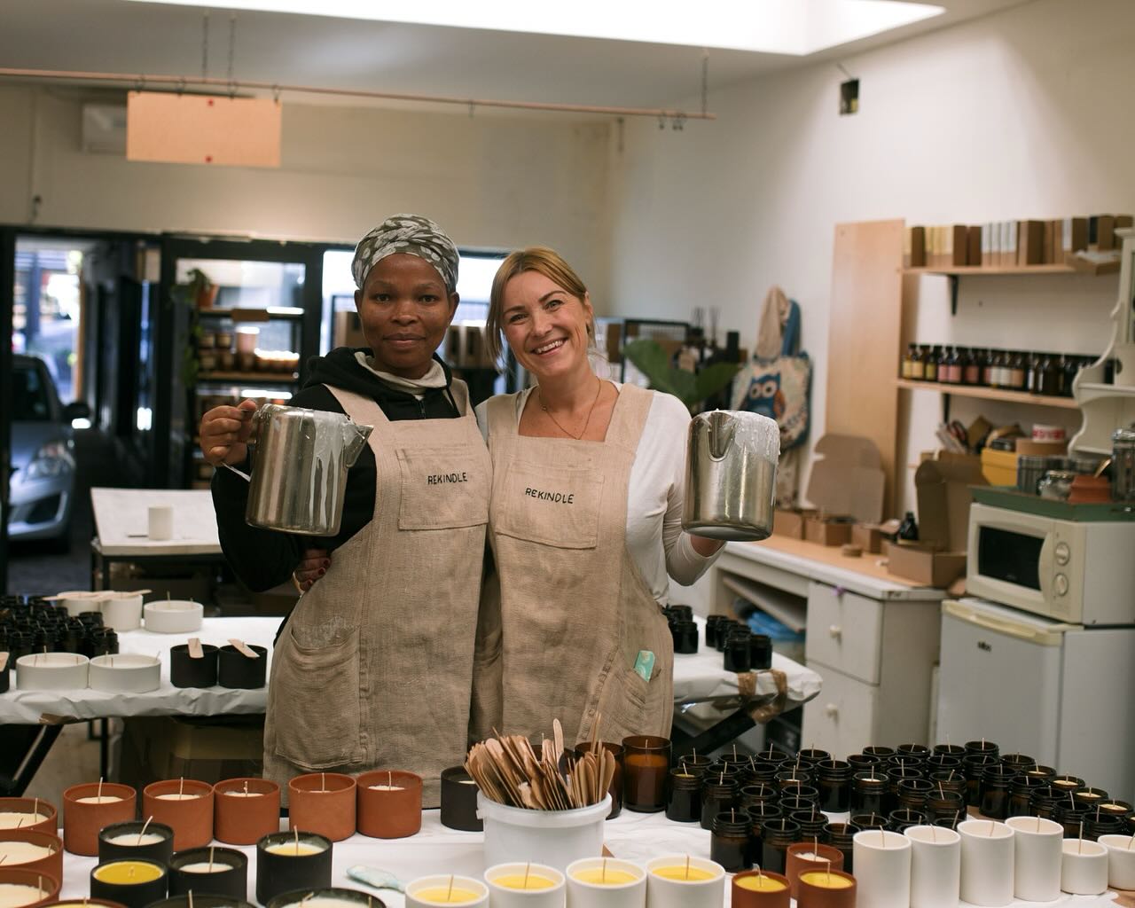 Hello from the Rekindle team!
For anyone who hasn’t had a chance to pop by the studio to meet us and see how everything is made, this is it. This is us. Jos and Evi 🌞
I started the business in my apartment in 2021 and we’ll soon be moving into our third, and largest yet studio space. Evi joined me just over a year ago, and has become a deeply adored, and indispensable part of my business, as my studio manager.
So much so, that for the first time since starting Rekindle, I am taking a holiday! (As a workaholic founder of a small business, holiday is a bit of an exaggeration) But, as of today, I am out of the country until late July, in search of new inspiration, revitalized energy, and rest.
I am still available via email if you need me, and the brilliant Evi will be in studio daily keeping Rekindle running in my absence. (The studio Whatapp line in the contact section of our bio)
How lucky am I to have a studio manager who usually does my job better than I do?
A big thanks as well to the little village who keep all the wheels turning, and are always there to support myself and Evi.
Also thanks, @thatkidkeegan for these gorgeous studio portraits. You’re a gem x