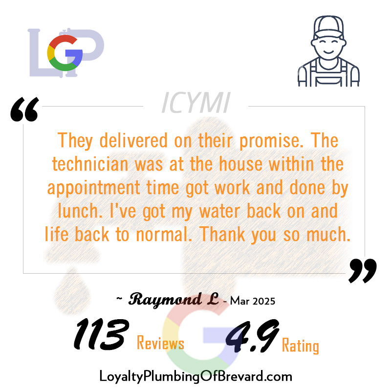 ICYMI ~ Just a recent Google review. Always check that your contractor is state certified and reading online reviews can be very insightful. 👍
Plumbing service from leaks to repipes - call us today for a quote.
LoyaltyPlumbingOfBrevard.com 772-321-9440
#PlumbingSolutions #licensedplumber #brevardcounty #spacecoast #plumbingrepair #repipe #sewerrepair