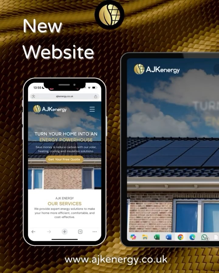 🚨 Our new website is LIVE! 🚨
💻 ✨We’ve had a refresh – and we’re excited to show you!
It’s now easier than ever to explore our services, view our latest projects, read customer reviews, and contact us for your free quote, online.
🌐 Head to www.ajkenergy.co.uk and take a look around – we’d love to hear what you think!
📩 Ready to upgrade your home with solar, or insulation? Let’s talk!
#NewWebsite #WebsiteLaunch #AJKEnergy #EnergyExperts #SolarPV #HomeUpgrades #SustainableLiving