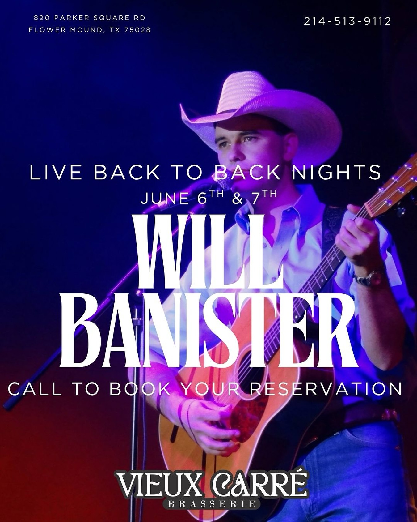 Make your reservations now! 214-513-9112