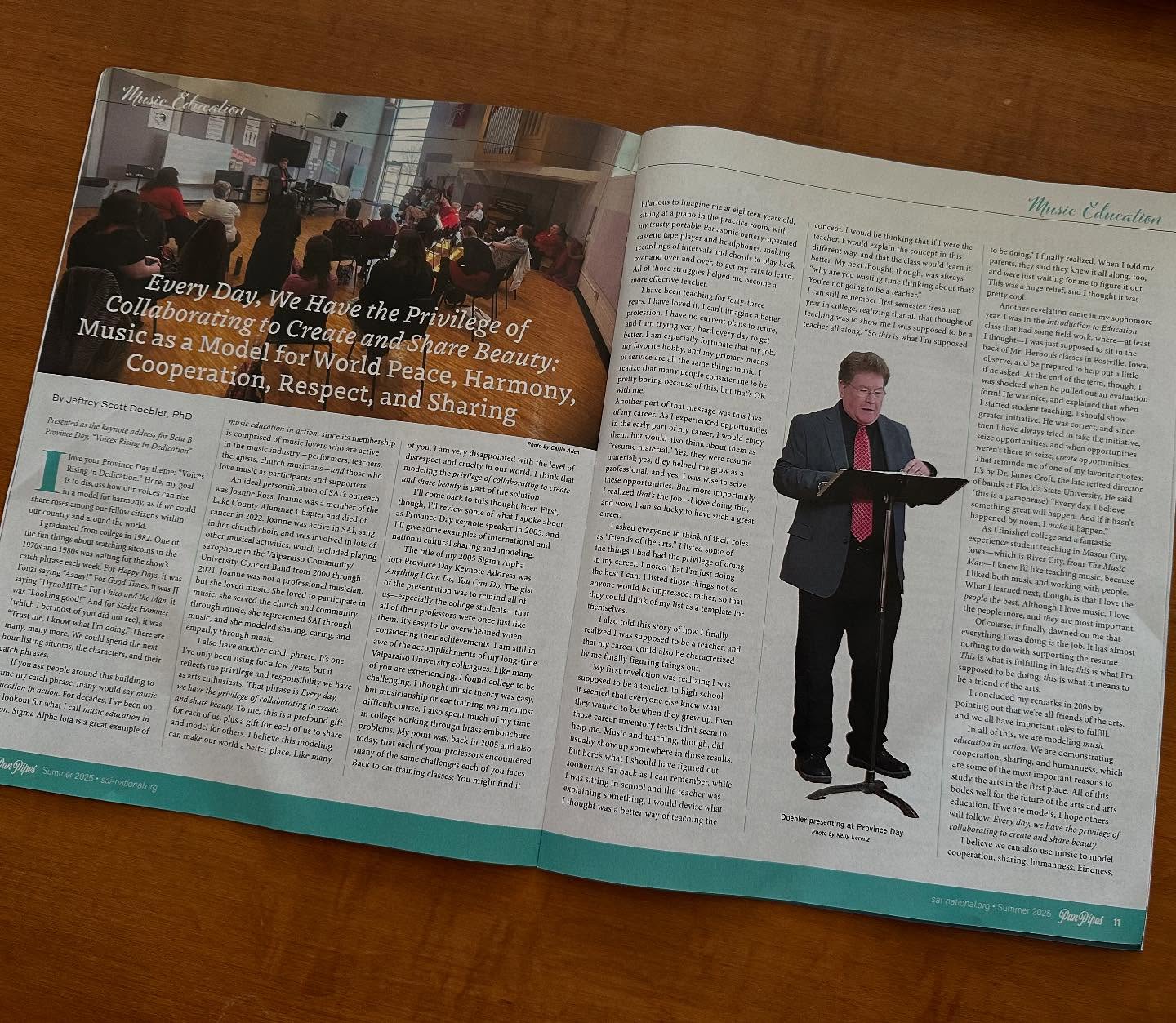 Sign that your sisters in @sai_betalambda hosted an amazing Beta B Province Day: The keynote address is featured in Pan Pipes! 🎶 Thanks again to Beta Lambda and @valpomusic for hosting. Thanks to amazing faculty like Dr. Jeff Doebler, the unifying power of music is thriving at Valparaiso University and in Indiana! 🌹