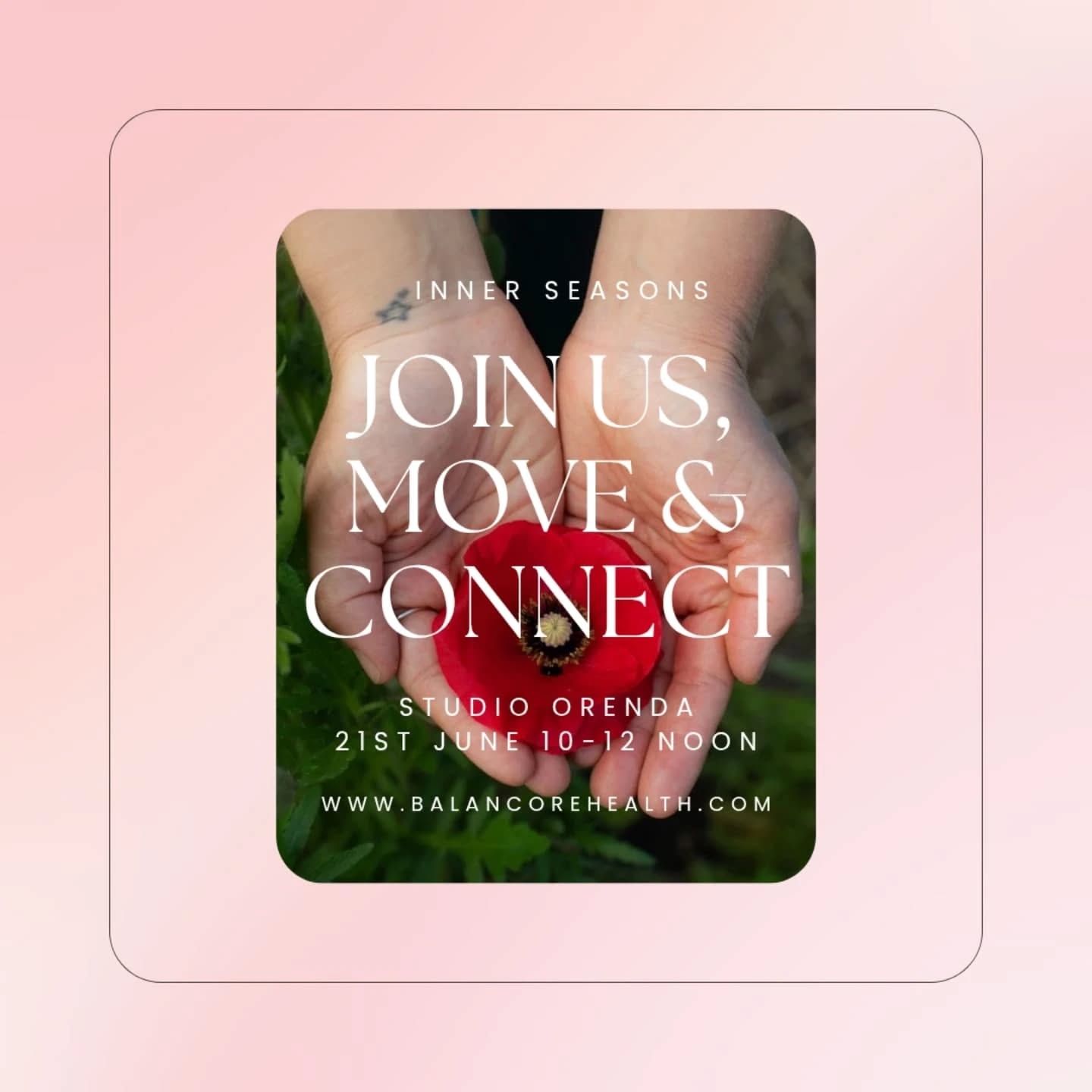 🌛🌞🌺 Join us for a special movement and learning workshop on Saturday 21st June!
Come and reconnect with your body in a fun and relaxed space, designed to help you:
✨ Boost your energy
✨ Reconnect with yourself and others
✨ Feel more like you
✨ Thrive through all phases of your cycle
🌺 Nourish yourself with delicious nibbles and refreshments
🌺 Learn & explore with Bec, your cycle coach
🌺 Move freely & joyfully with Charlotte
📍 Studio Orenda, Comrie St, Crieff
🕙 10:00 – 12:00
💷 £35 per person
✨ Spaces are limited – book your spot via link in bio - www.balancorehealth.com