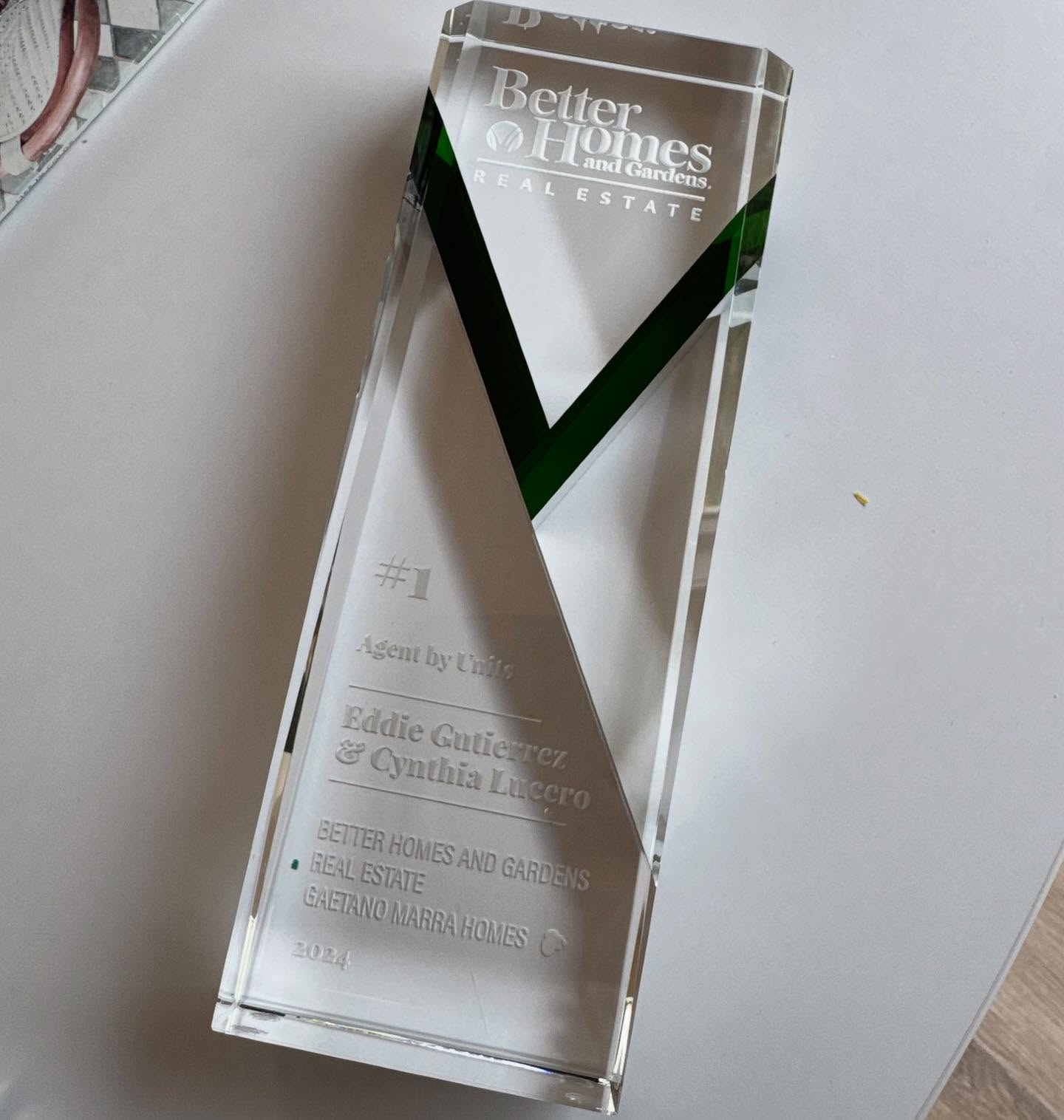 Received this little gift from Better Homes and Gardens Real Estate today. It’s beautiful. We are humbled to have received this recognition from the main office/corporate. Feeling blessed.