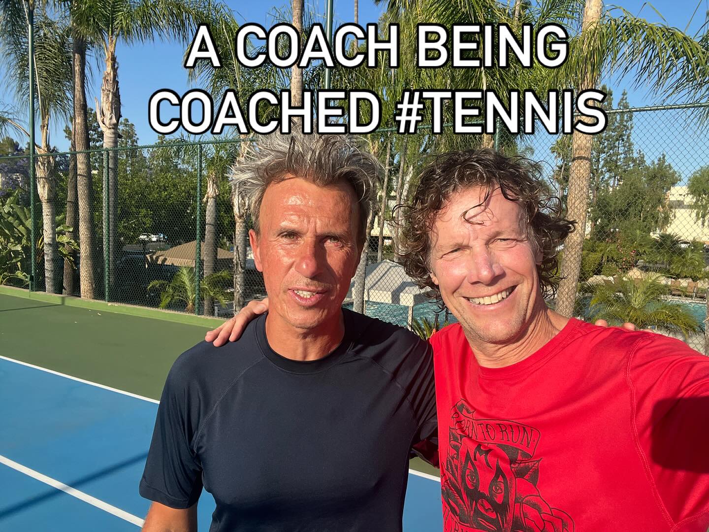 Taking a tennis lesson