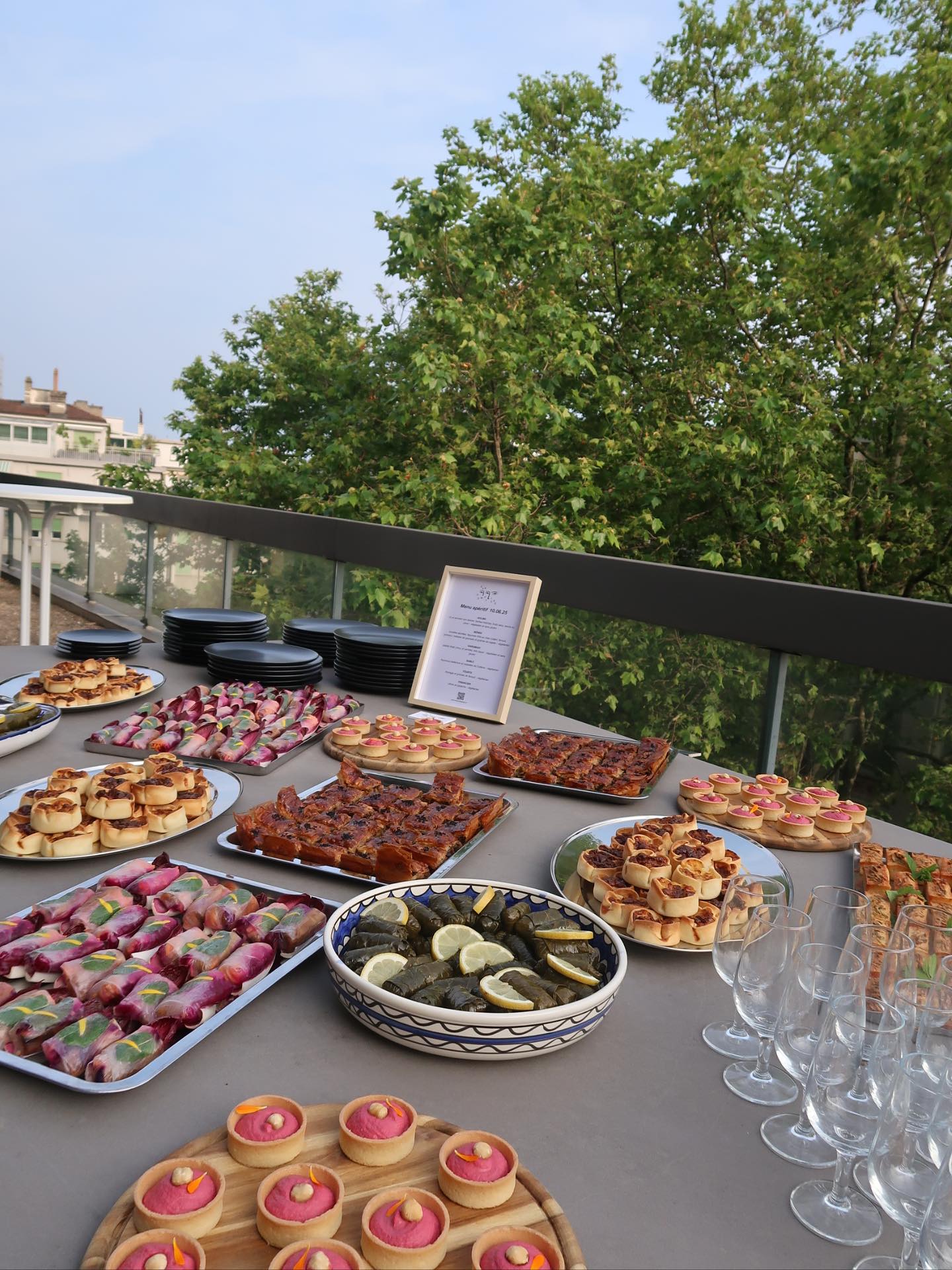 Apéro végétarien on a rooftop à Lausanne 🌞
