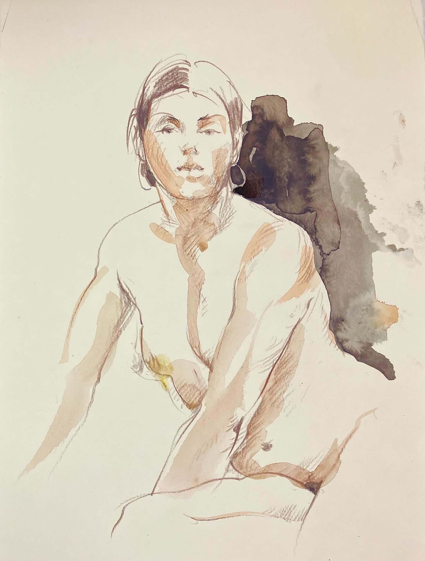 Iara, tekening, paar minuten. Naar het leven (uiteraard), 2025. #katholieknieuwsblad #skandalonuitgeverij #insectprint #sealife #printmaking #etching #figuredrawing #classicdrawing #blackandwhitedrawing #engraving #largeetching #penandink #seascapedrawings #fromlifeonly