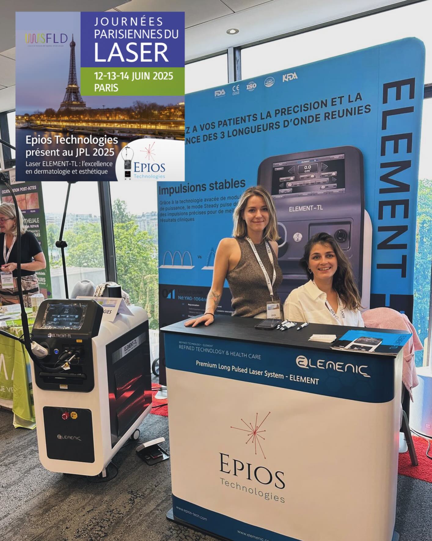 🔵 Journées Parisiennes du Laser 2025 — Paris 🔵
Merci à tous les médecins et professionnels venus échanger avec nous lors de cette nouvelle édition riche en rencontres et en innovations !
✨ Nous avons présenté avec fierté l’ELEMENT-TL de la marque Elemenic : un laser premium 3 longueurs d’onde (Alexandrite 755 nm, Nd:YAG 1064 nm, KTP 532 nm) unique sur le marché.
👉 Une plateforme polyvalente et puissante, conçue pour les médecins esthétiques exigeants :
✔️ Jusqu’à 3 Hz en épilation pour une vitesse de traitement exceptionnelle
✔️ Durées de pulse ultra-courtes pour une efficacité renforcée
✔️ Spot ajustable directement sur la pièce à main, sans changement d’embout
✔️ Compacte, ergonomique, et économique en espace et en investissement
💡 Une solution idéale pour traiter une large gamme d’indications vasculaires, pigmentaires et esthétiques, avec précision, rapidité et sécurité.
📍Retrouvez-nous sur les prochains congrès — Epios Technologies accompagne les médecins vers une médecine esthétique innovante et performante.
#EpiosTechnologies #Elemenic #ElementTL #LaserEsthétique #MédecineEsthétique #LaserAlexandrite #LaserNdYAG #LaserKTP #JPL2025 #LaserParis #DermatologieLaser
