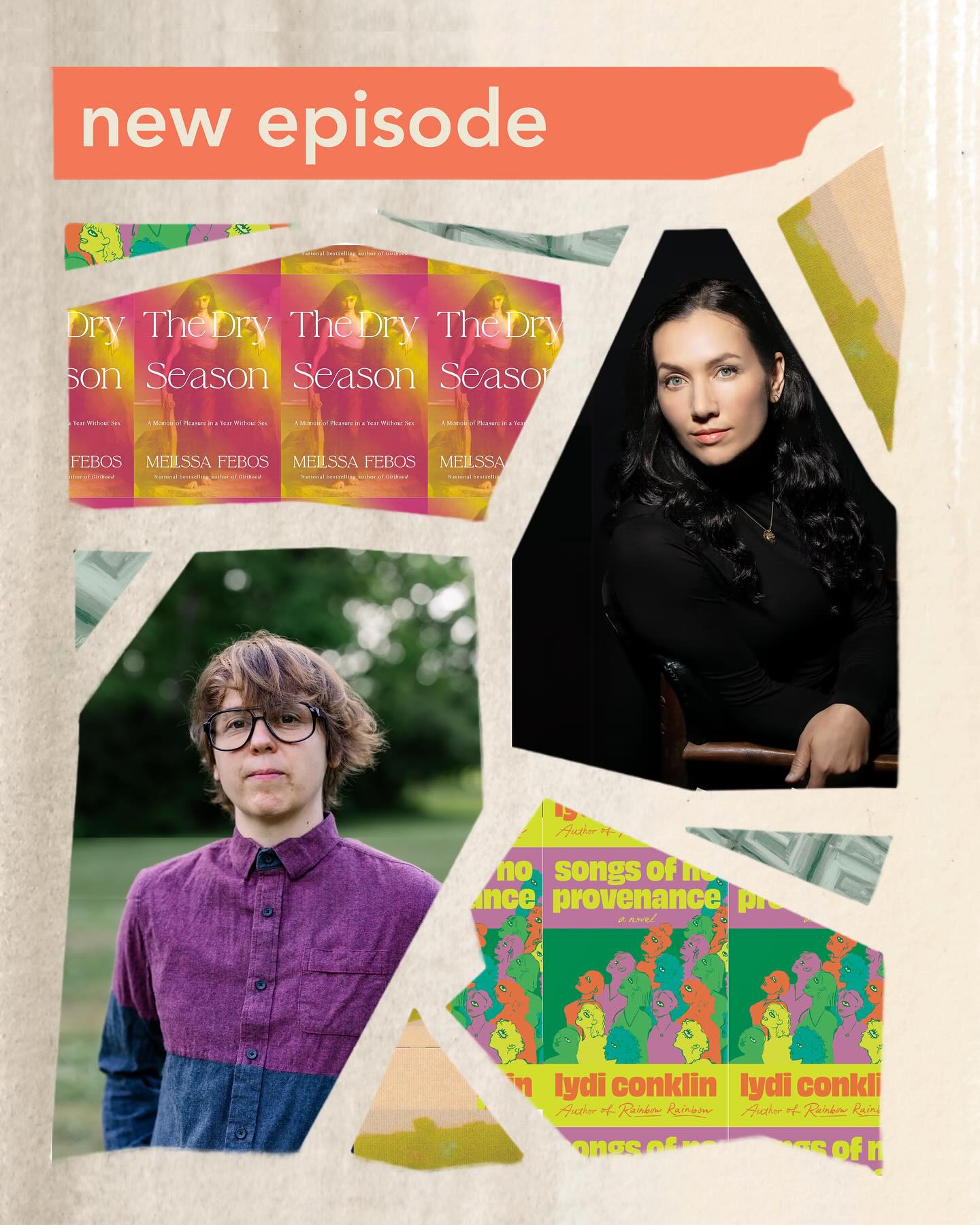 A very special start to Season 2: Melissa Febos and Lydi Conklin met at MacDowell over 10 years ago, and just last week their most recent books, THE DRY SEASON and SONGS OF NO PROVENANCE, were published on the very same day.
Lena caught up with Melissa and Lydi back in November while they were hanging out at Melissa’s house in Iowa City. On this episode, we talk about Lydi’s first appearance at Melissa’s studio door, memorable margin notes they’ve exchanged, the abandoned projects they wish the other would return to, and the advice Melissa gave Lydi that kept them from doing something, quote, “wildly inappropriate.” In the second half of the conversation, we turn to their new books and discuss queerness, world-building, and research, and Melissa shares the choice she almost made (with Lydi’s input, ofc) that could have produced a very different book.
Grateful to work with @literaryhub again this season 🧡 Listen on Apple, Spotify, or wherever you get your podcasts.
P.S. You heard it here first: both Melissa and Lydi are already working on new books. and both of those projects are novels. 👀