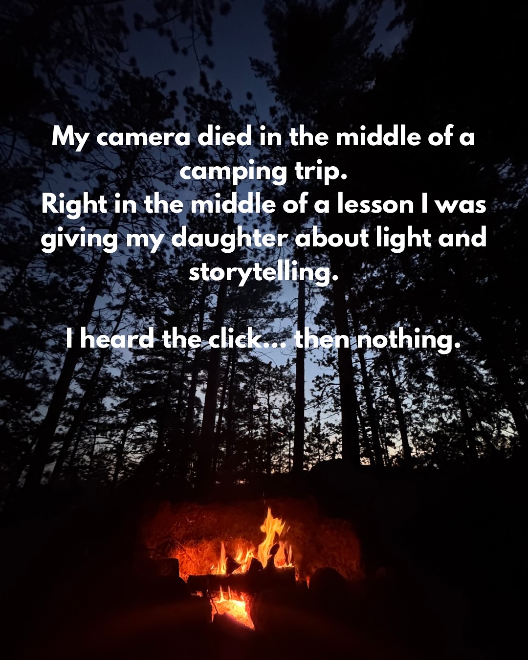 😭 My camera died yesterday while I was teaching my daughter how to see light and use my camera during our camping trip.
Not during a session. Not with a client.
But it reminded me why I carry two backup bodies, four batteries, and more memory cards than I’ll probably ever need.
❌Not because I’m over-the-top.
❤️But because you matter that much.
❌You don’t need to think about gear or failure plans.
✅You just need to show up and be with your people.
✅That’s why you hire a pro.
➡️Not just for the photos, but for the peace of mind.
Because these moments—your moments—deserve to be captured without a hiccup.
📸: And photographers: quiet preparation is what makes your business loud with trust. Don’t skip the boring stuff. It’s what lets you show up big when it counts.