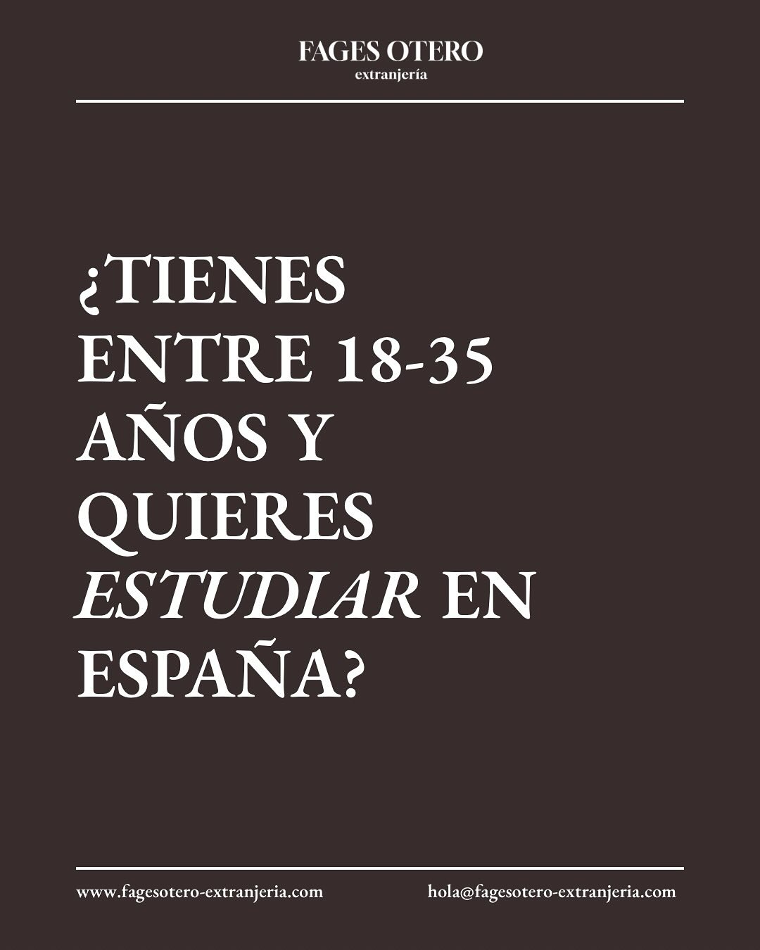 🎓 ¿Querés estudiar en España más de 90 días?
Si eres extracomunitario/a, necesitás una visa de estudiante.
¿Dónde se pide?
🌎Desde tu país.
🇪🇸O en España si estás legalmente como turista.
Requisitos básicos:
✔️Carta de admisión
✔️Seguro médico
✔️Medios económicos
✔️Sin antecedentes
Beneficios:
✔️ Podés trabajar hasta 30h semanales
✔️ Tu familia puede acompañarte
✔️ Se puede renovar
📚 En Fages Otero – Extranjería, te ayudamos con todo el proceso legal y te contactamos con los mejores orientadores académicos según tu perfil.
🔗 Escribinos para asesorarte 👇
#VisaEstudiante #EstudiarEnEspaña #ExtranjeriaEspaña #FagesOteroExtranjeria #VisaEstudios