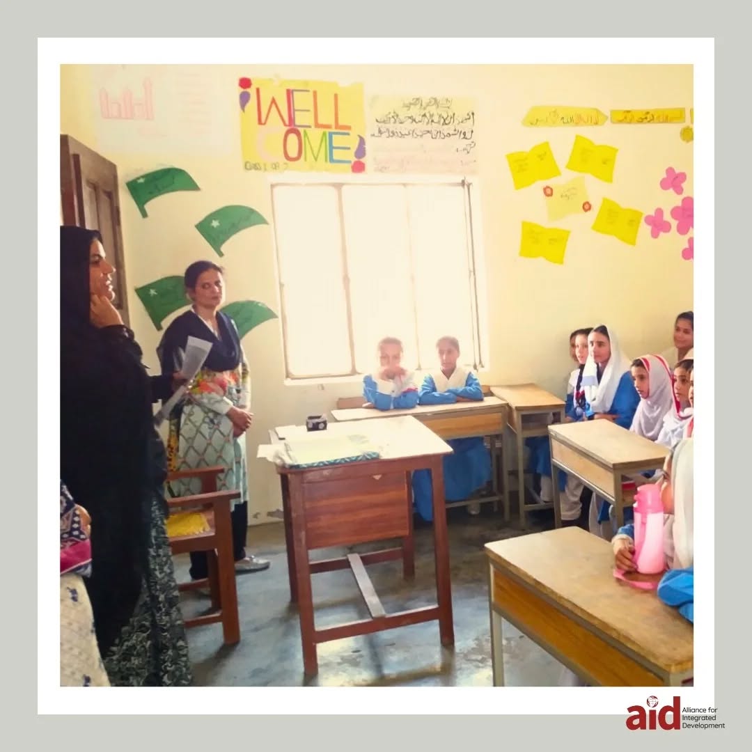 As part of our education project, we created safe and inclusive spaces where young girls could engage, express, and thrive. Through interactive sessions and open dialogue, we helped nurture confidence and curiosity in every classroom. Here's a glimpse into one of those sessions — filled with curiosity, hope, and determination. 📚✨
.
#AIDforchange #AIDPakistan #humanityfirst #Girlseducation #LearningForAll #NonProfitWork #UnitedNations #UNHCR #Hope87 #Netherlands #GIZ #GlobalSolidarity #UN #Pakistan #Humanity #SDG #Sustainability #sustainablecitiesandcommunities #nonprofitorganisation #aid #socialwork #fieldwork #field #team #FieldVisit #CommunityMatters #TogetherWeGrow #AIDPakistan #DevelopmentInAction #GrassrootsChange
