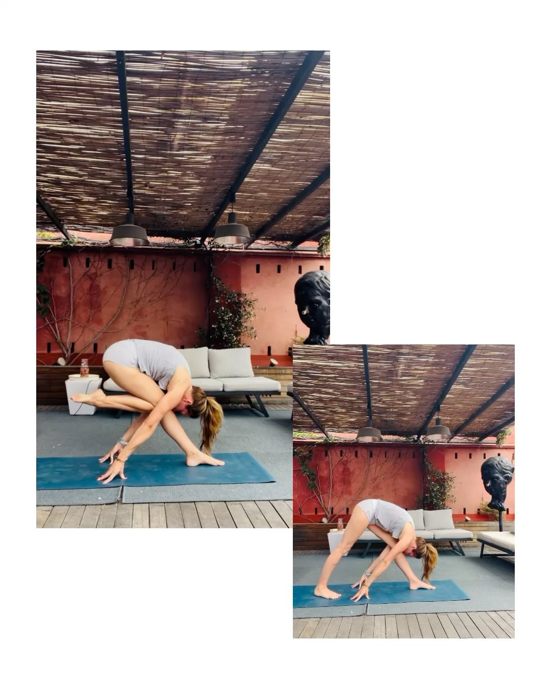 Alignment is the very essence of yoga.
Every posture becomes stable and comfortable when the body, the breath, and the heart are aligned.
True alignment arises when these three meet — in silence, in sincerity, and in respect with the natural rhythm.
It’s not just about placing the foot in the “right” spot on the mat, but about observing what is truly happening within.
To stay true to oneself on the mat —
to find the right balance, the right breath, the right rhythm, the right grounding —
is to learn how to stay true to oneself in life as well.
Here is a variation of pyramid pose / parsvottanasana.
🫴
S’aligner , c’est l’essence même du yoga.
Toutes les postures deviennent stables et confortables quand le corps, le souffle, le cœur sont alignés.
L’alignement naît quand les 3 se rencontrent dans le silence, dans la sincérité, dans le respect du rythme. Ce n’est pas seulement placer son pied au bon endroit en posture, Mais observer ce qui se vit à l’intérieur de soi.
Rester fidèle à soi sur le tapis,
trouver le juste équilibre , le juste souffle, le juste rythme, le juste appui,
Et c’est apprendre à l’être aussi dans la vie.
#alignement #yoga #yoga4all #stiramsukhamasanam #parsvottanasana #parsvottanasanavariation #pyramidpose