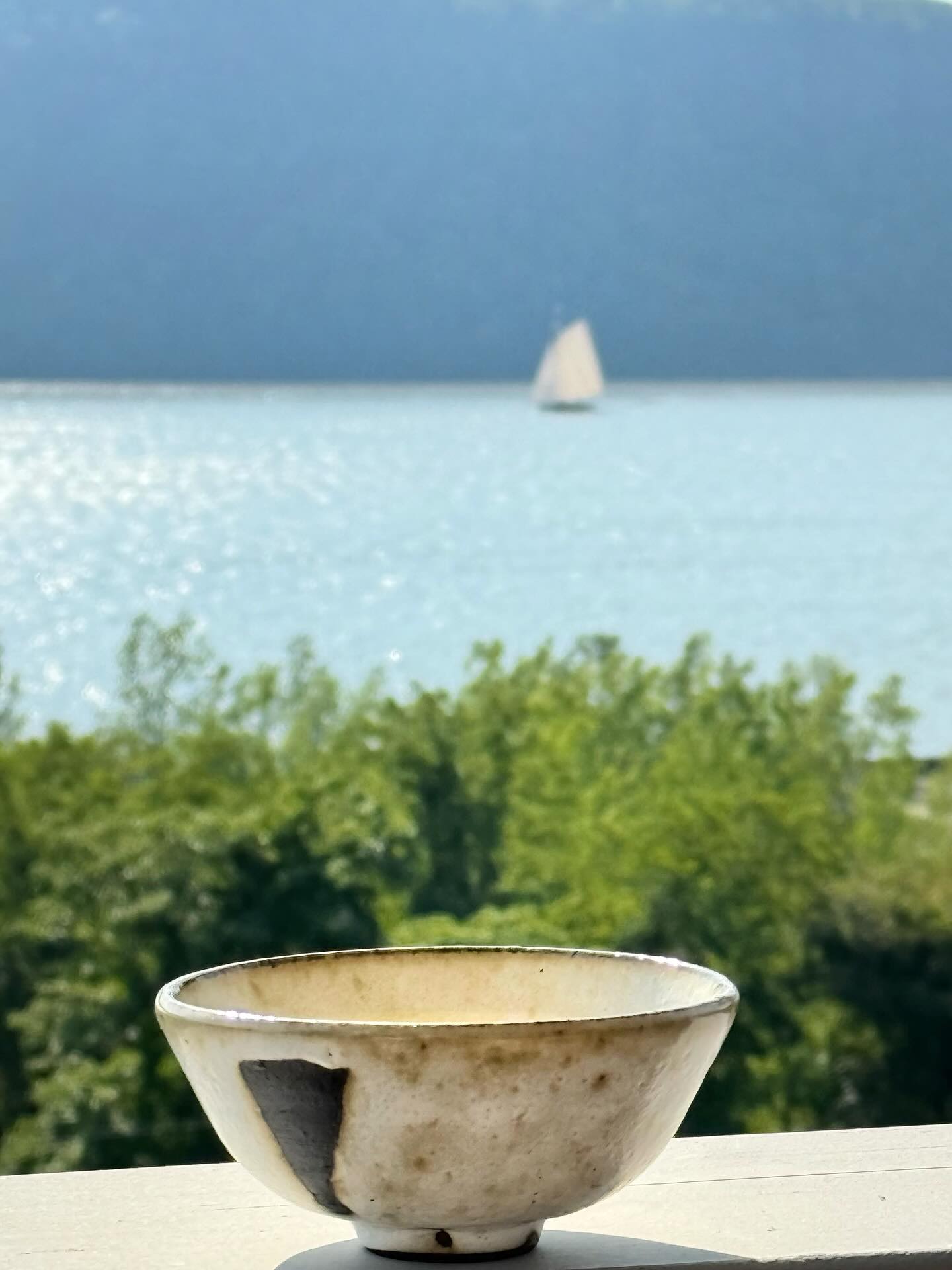 summer evening tea on the Hudson… a moment in time #eveningtea #sunset #amomentintime #hastingsonhudson #grateful #teabowl a favorite from @potsandtea