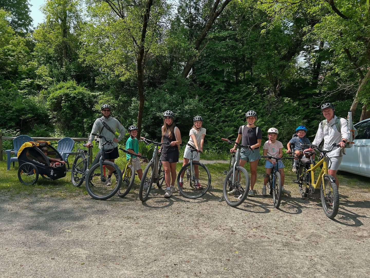 Great to see so many family groups hitting the trail during this week of sunny weather! #familyvacation #vermontvacation #bikevacation #familybikeride #visitvt #railtrail #bikevt #lvrt #summerinvermont #lamoillevalleyrailtrail #stowe #smuggs