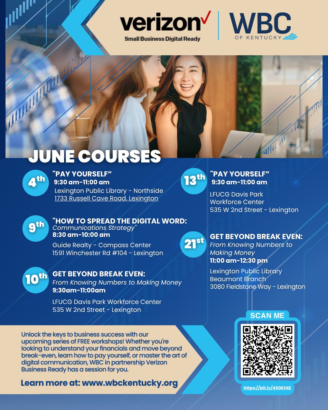 Unlock the keys to your financial future 🚀
Join us this June in Lexington for our FREE Empower Your Business: Financial + Digital Success workshops!
Whether you're learning to pay yourself, get past break-even, or amplify your digital communication strategy—we’ve got you covered.
Reserve your seat now by clicking the link in our bio.
#WBCKY #SmallBusinessWorkshops #LexingtonKY #EntrepreneurEducation #FinanceForFounders #WBCWorkshops