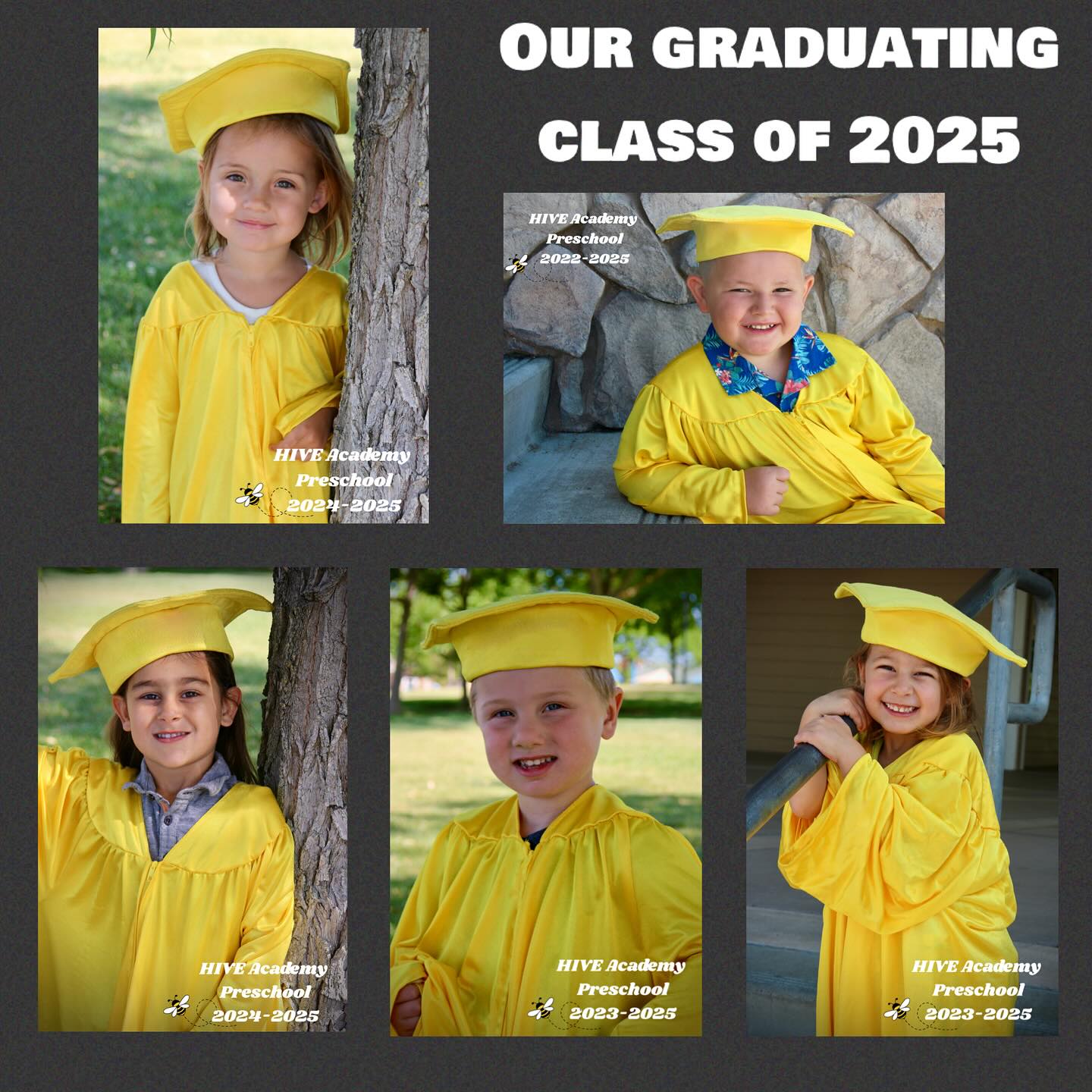 Here they are — our HIVE Academy Preschool Class of 2025! 🐝🎓
In just two short months, these sweet faces will be graduating and heading off to new adventures. 🎓