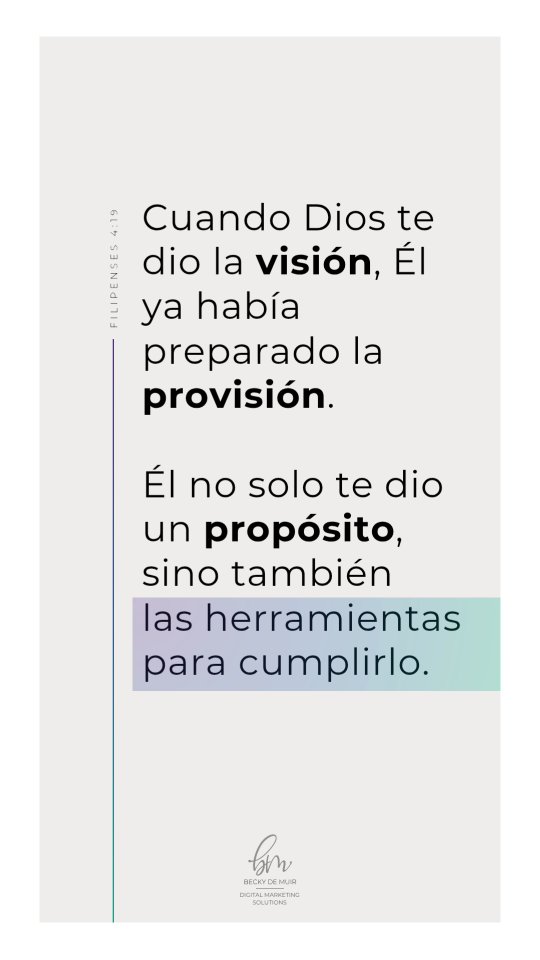 ¡Envíaselo a tu amiga emprendedora!
✨ Hoy quiero recordarte algo importante:
Cuando Dios te dio una visión, ya había preparado la provisión.
💛 Él no solo te dio un propósito, sino también las herramientas para cumplirlo. 💪🏼
Filipenses 4:19 lo dice mejor que nadie:
"Mi Dios, pues, suplirá todo lo que os falta conforme a sus riquezas en gloria en Cristo Jesús." 📖
Amiga, sigue adelante con fe y confianza, porque Dios tiene todo bajo control. ¡Él va delante de ti!
#sisepuede #emprendedorasdigitales #emprendedorexitoso #feynegocios #inspiraciondiaria #filipenses