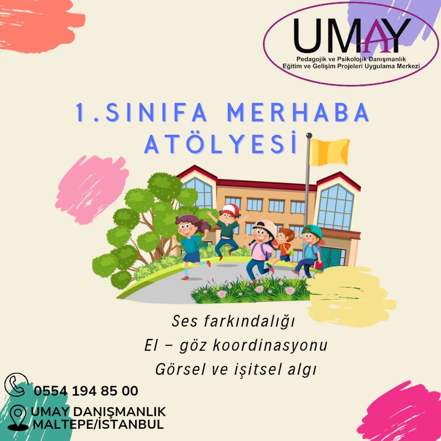 🎒 1. Sınıfa Merhaba Atölyesi Başlıyor!
✏️ İlkokula geçiş sürecinde çocuğunuzun yanında olmak, onu hem duygusal hem akademik olarak desteklemek ister misiniz?
Bu atölyede çocuklar:
🧠 Dikkatini toplamayı,
📚 Okula dair temel kavramları,
🤝 Grup içinde iletişim kurmayı,
💬 Kendini ifade etmeyi öğreniyor!
🎨 Eğlenceli etkinlikler, oyun temelli çalışmalar ve güvenli bir ortamla okula hazırbulunuşluk seviyelerini güçlendiriyoruz!
🧒🏻 1. sınıfa başlayacak çocuklara özel hazırlanan bu program için kontenjanımız sınırlı.
📲 Kayıt ve detaylı bilgi için DM’den ulaşabilirsiniz!
#1SınıfaMerhaba #OkulaHazırlık #OkulaBaşlıyorum #OkulÖncesiDestek #İlkokulaGeçiş #ÇocukAtölyesi #DikkatBecerileri #PsikolojikDanışmanlık #Hazırbulunuşluk #EğitimAtölyesi #OkulaUyum #ÇocukGelişimi
#psikolog #pedagog #maltepepsikolog #maltepepedagog #çocukpsikolojisi #çocukgelişimi #ruhsağlığı #annebabaçocuk #ailedanışmanlığı #ebeveyndanismanlik #çiftterapisi #yetişkinterapi #terapist