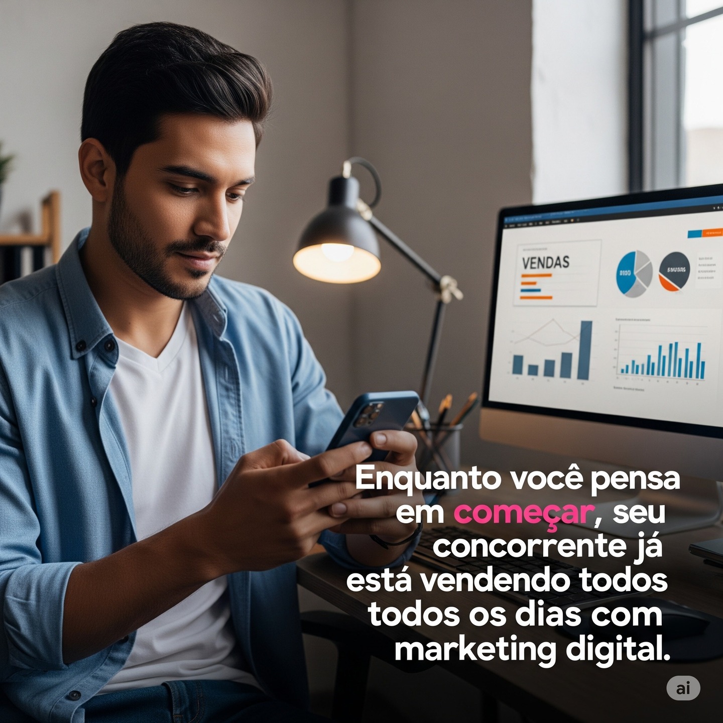 🚀 A hora de agir é AGORA! Enquanto a indecisão te paralisa, seu concorrente está faturando alto com o poder do marketing digital. 📈 Não perca mais tempo pensando, comece hoje a construir sua presença online e veja seus resultados decolarem.
💡 Já parou para pensar em quantas vendas você está deixando na mesa por não investir em estratégias digitais? O seu público está online, esperando para te encontrar!
👉 Desperte para o digital e conquiste seu espaço no mercado. O momento de começar é AGORA!
#ᴍᴀʀᴋᴇᴛɪɴɢᴅɪɢɪᴛᴀʟ #negócios #empreendedorismomaterno #vendasnoinstagram #estrategiadigital #ação #crescimentodenegócios #naopercatempo #comeceagora #resultados #sucessoepoder #oportunidades