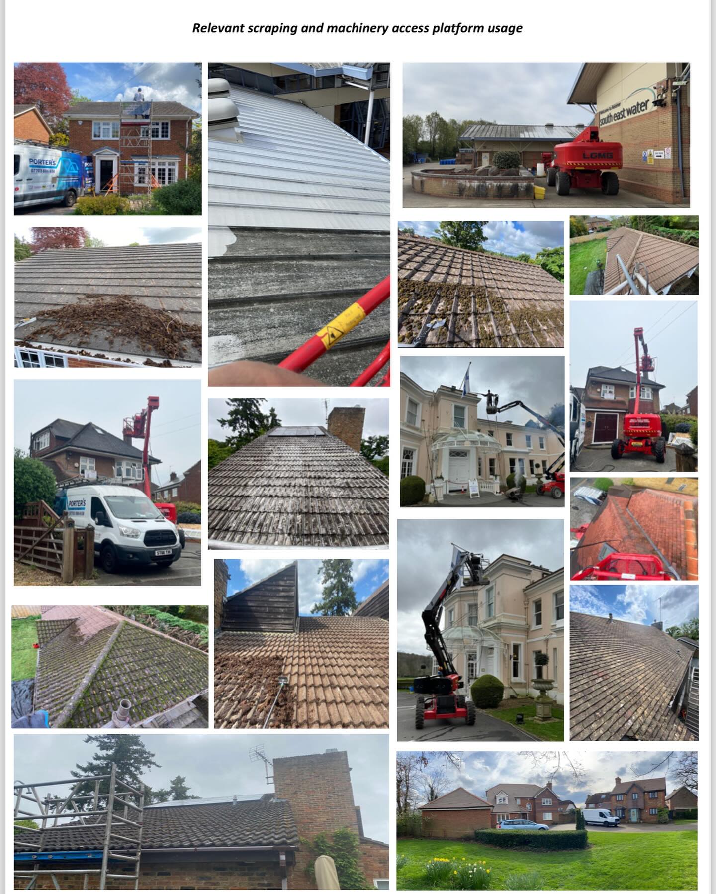Scraping and machinery access platform usage #roof #clean #cleaning #roofcleaning #scraping #machinery #cherrypicker