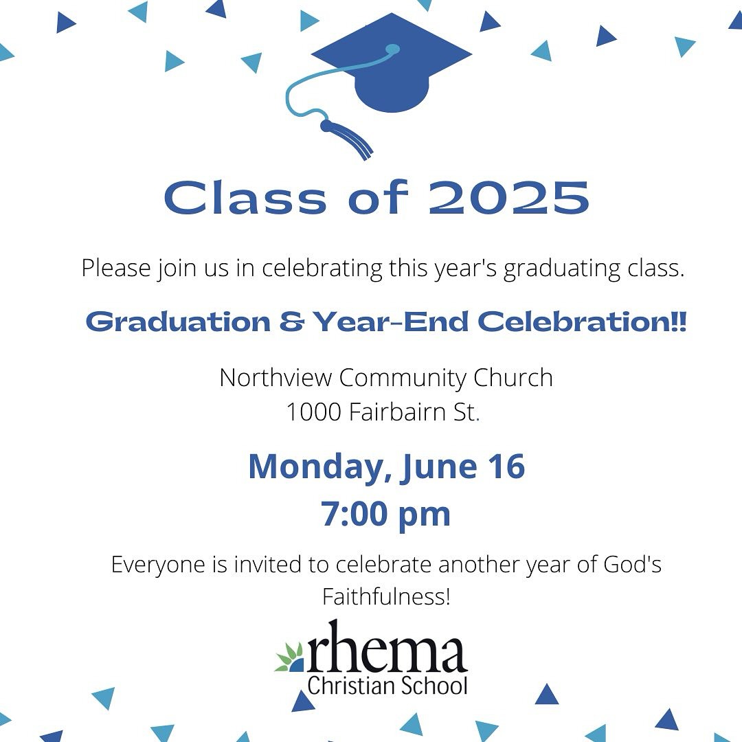 Please join us for an evening of celebration! #graduation2025 #rhemachristianschool
